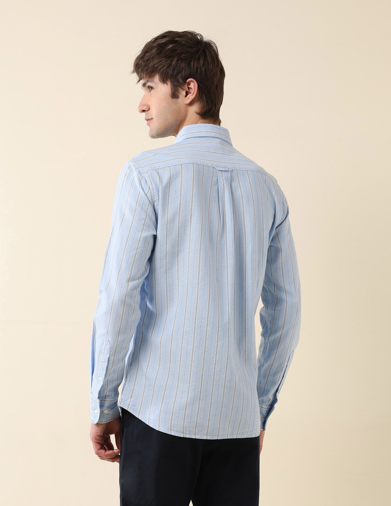 Vertical Striped Oxford Shirt Light Blue - U.S. Polo Assn. India | Large