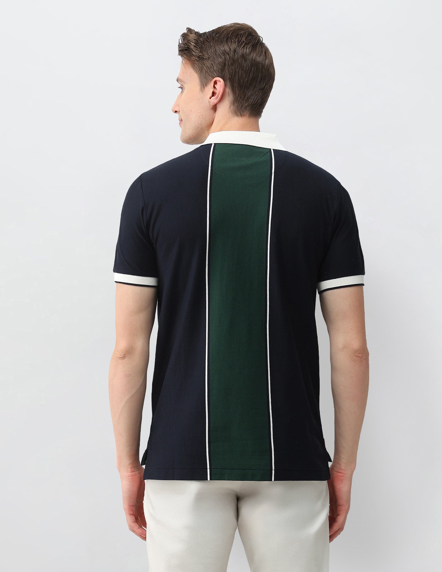Colourblocked Slim Fit Polo Shirt Green - U.S. Polo Assn. India | Large