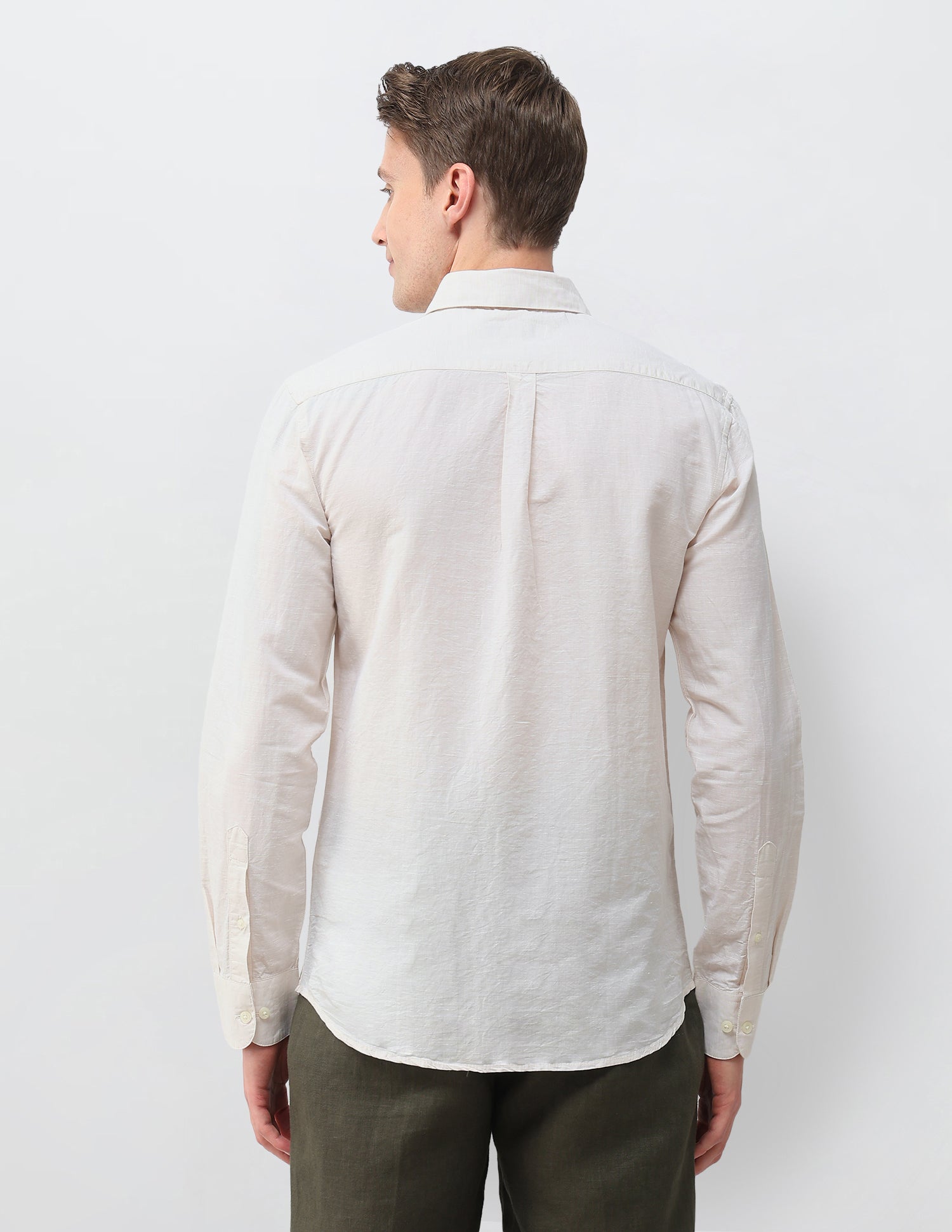 Solid Regular Fit Shirt Ivory - U.S. Polo Assn. India | Large