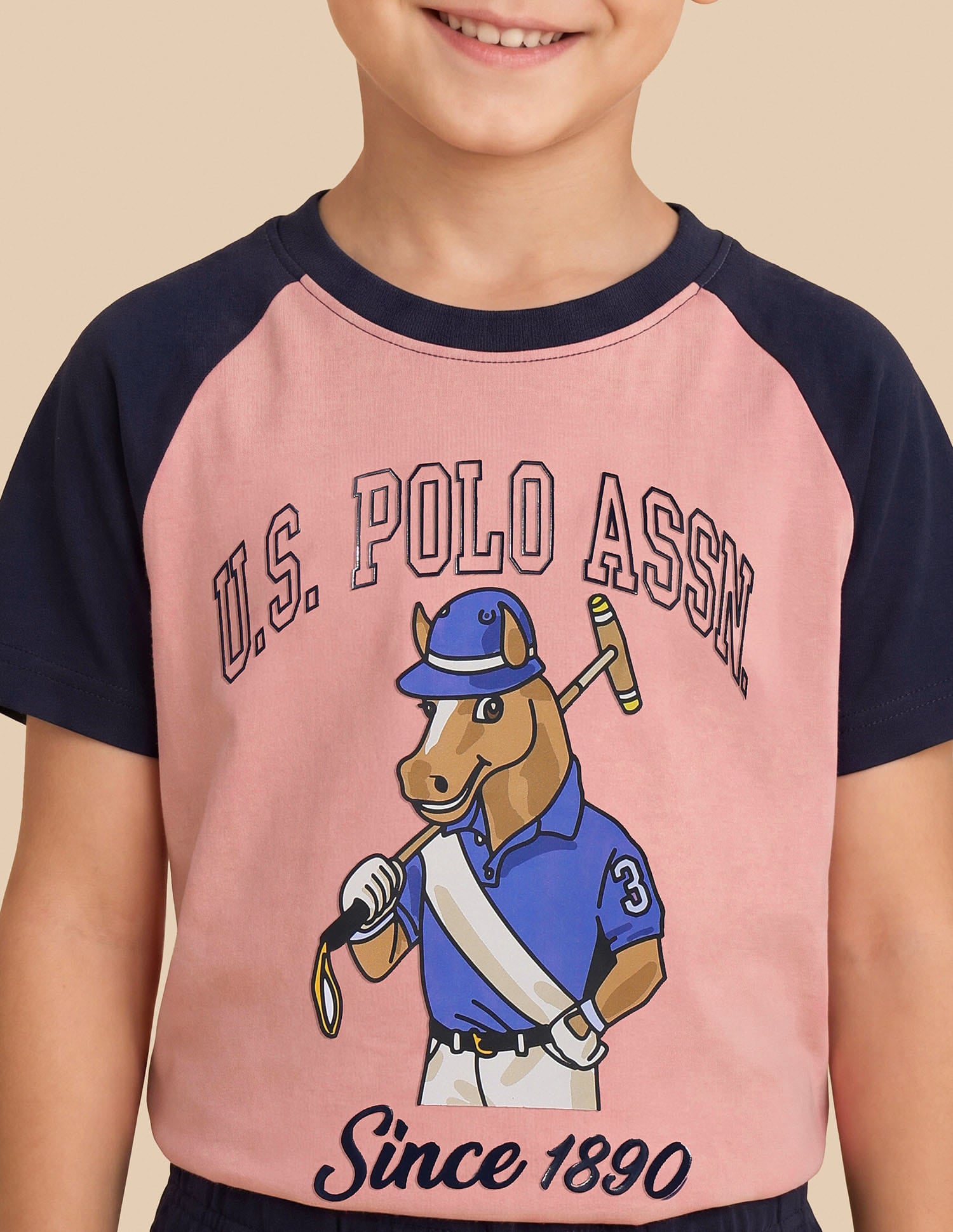 Graphic Printed Regular Fit T-Shirt Peach - U.S. Polo Assn. India | Large