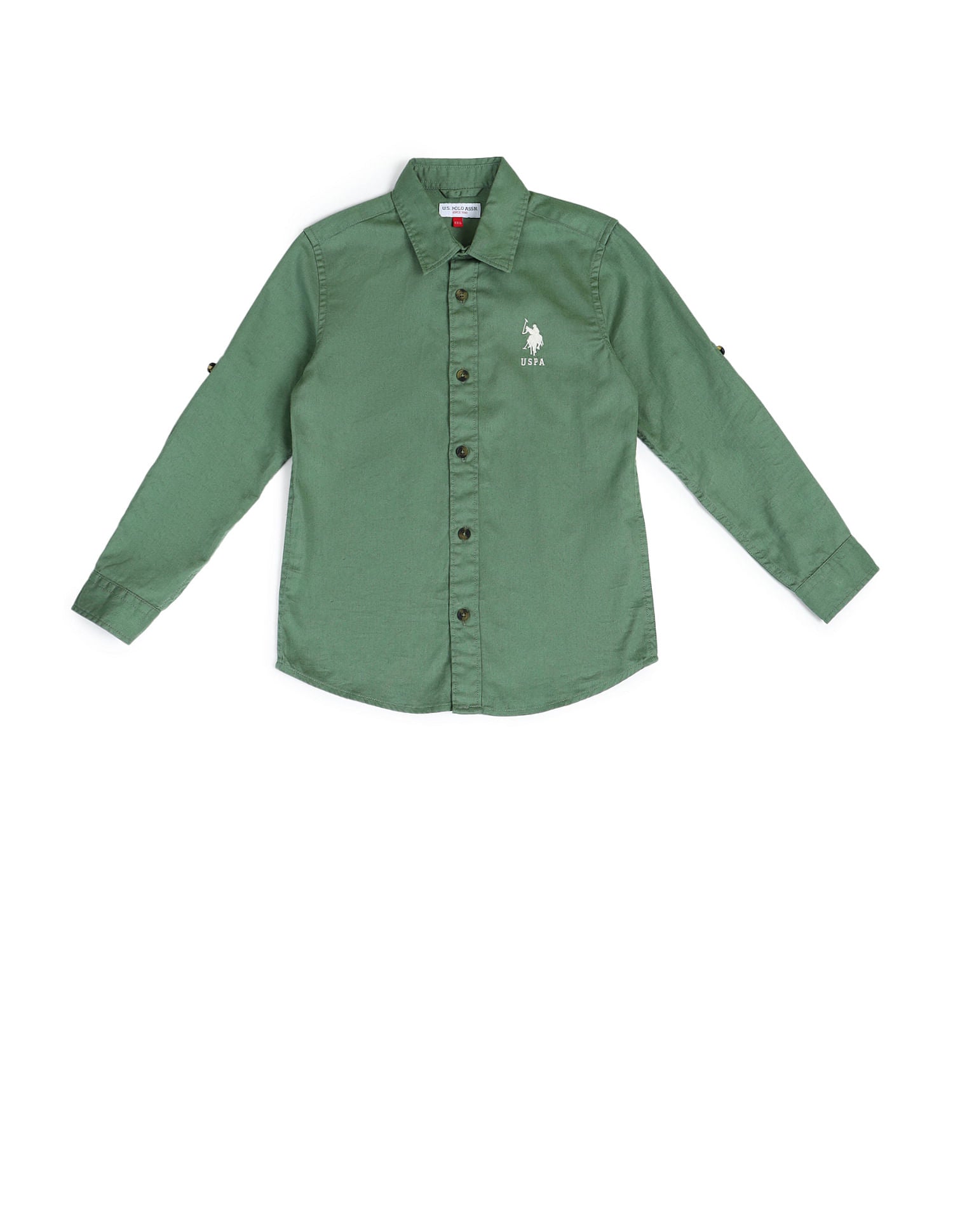 Dobby Regular Fit Solid Shirt Light Olive - U.S. POLO ASSN. | Large