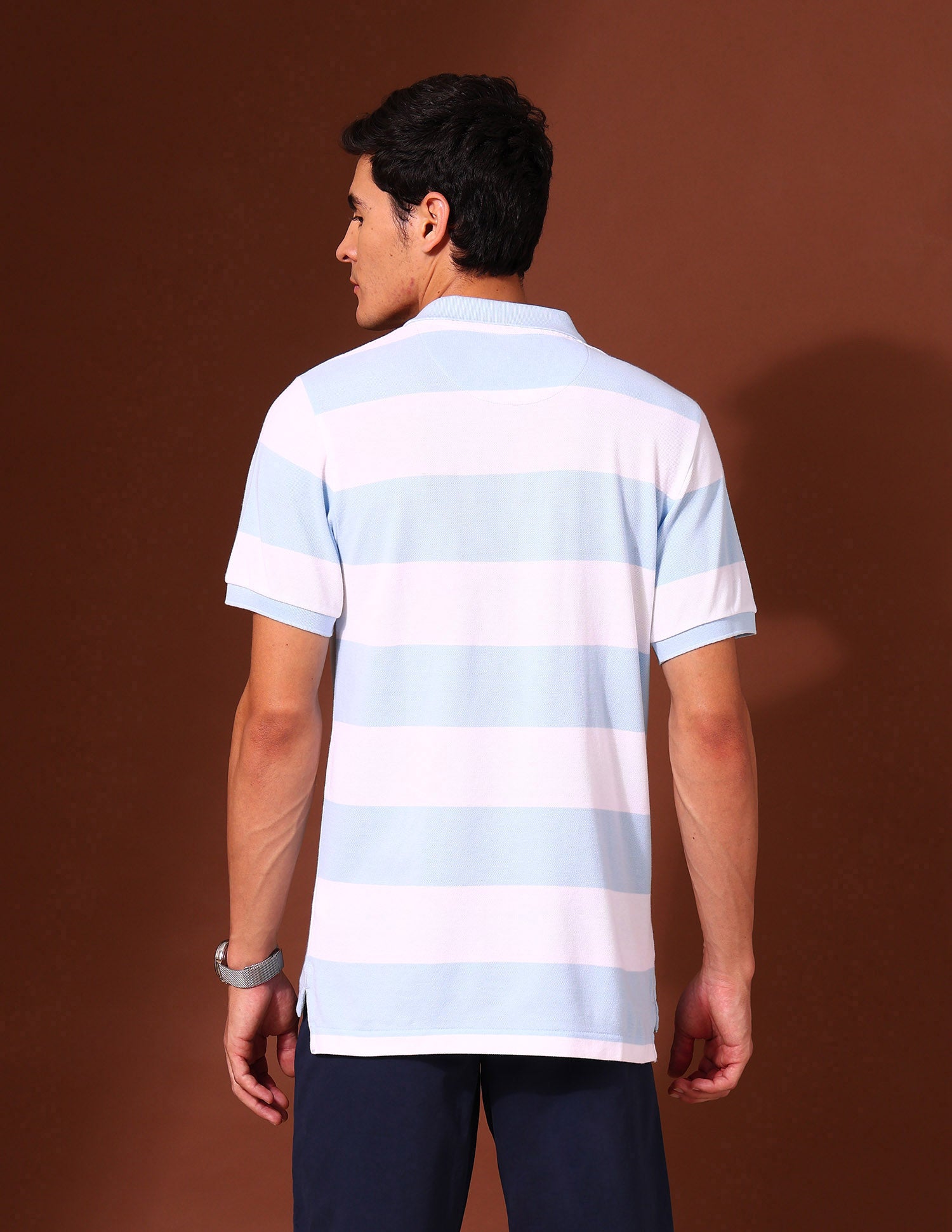 Horizontal Striped Work and Wander Polo Shirt Light Blue - U.S. POLO ASSN. | Large