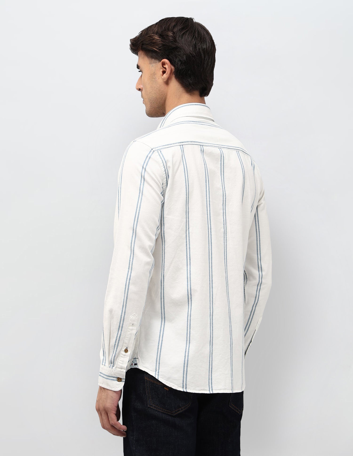 Vertical Striped Twill Shirt White - U.S. POLO ASSN. | Large