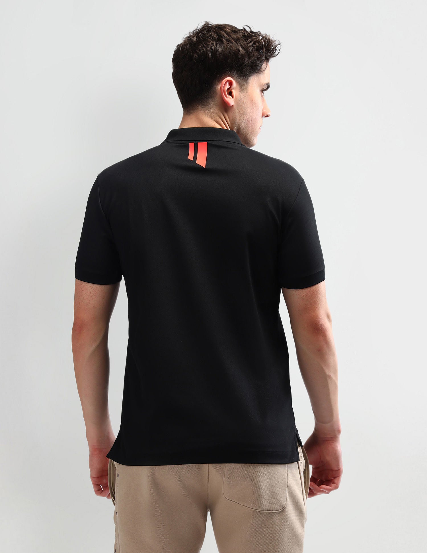 Slim Fit Solid Polo Shirt Black - U.S. Polo Assn. India | Large