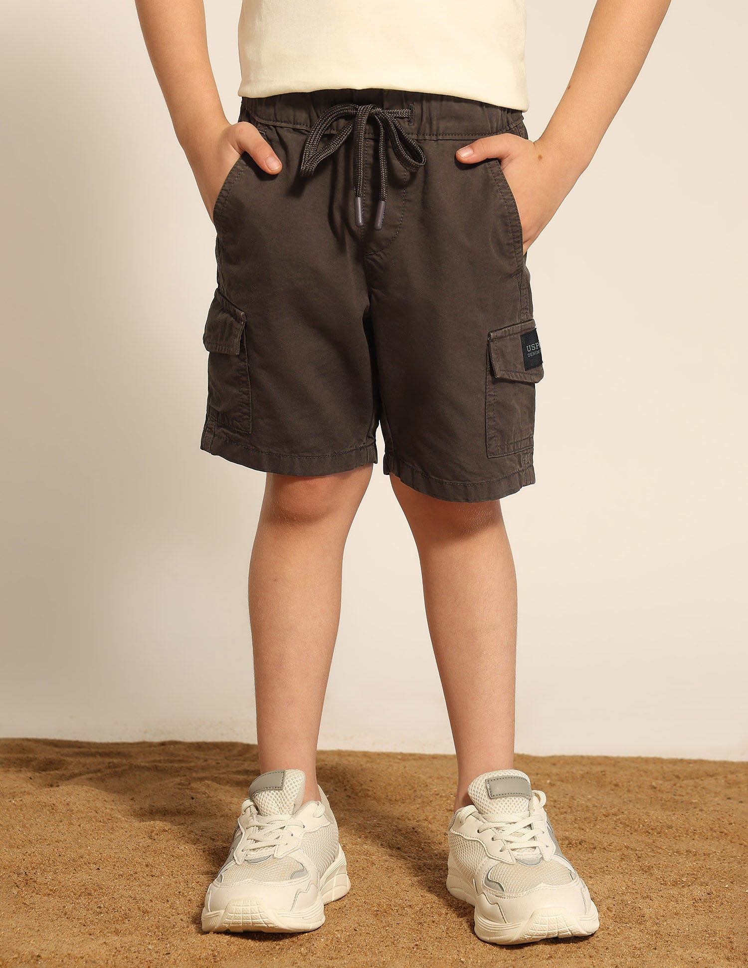 Boys Twill Cargo Shorts Brown - U.S. POLO ASSN. | Large