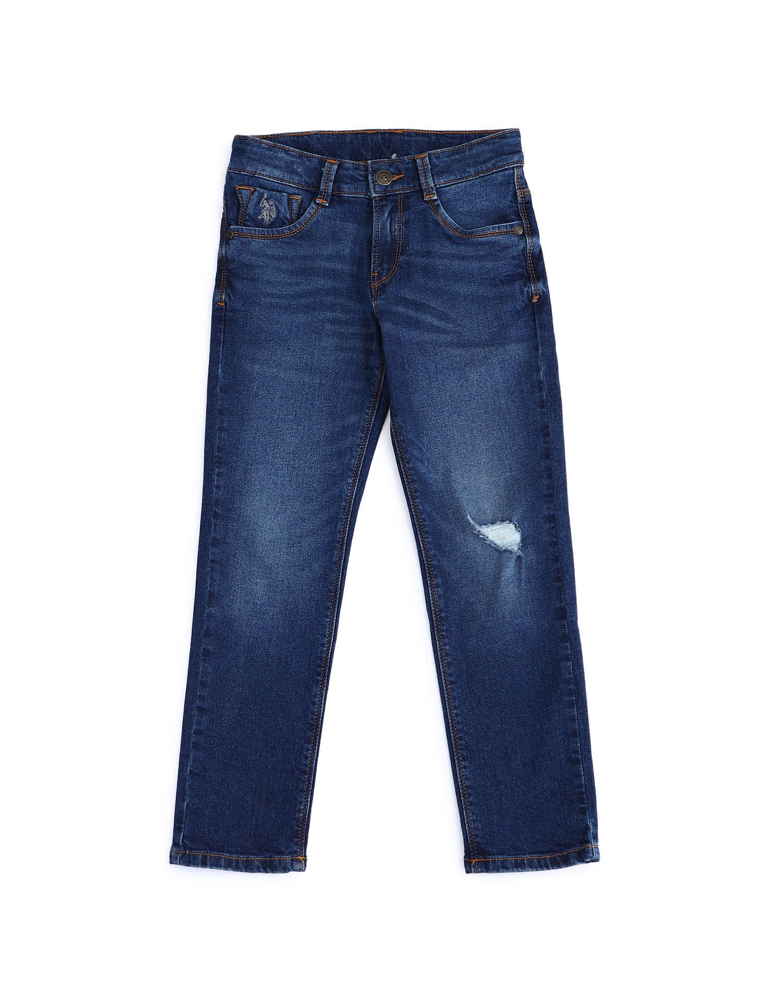 Slim Fit Stone Washed Jeans Dark Blue - U.S. POLO ASSN. | Large