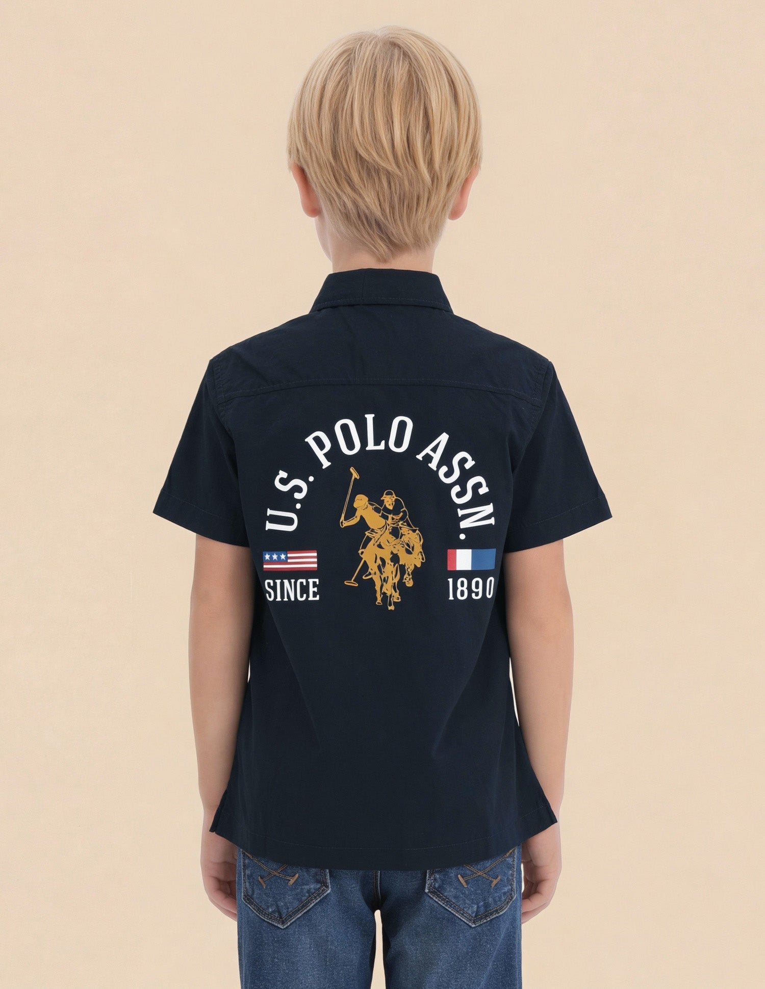 Graphic Brand Printed Regular Fit Shirt Navy - U.S. Polo Assn. India | Large