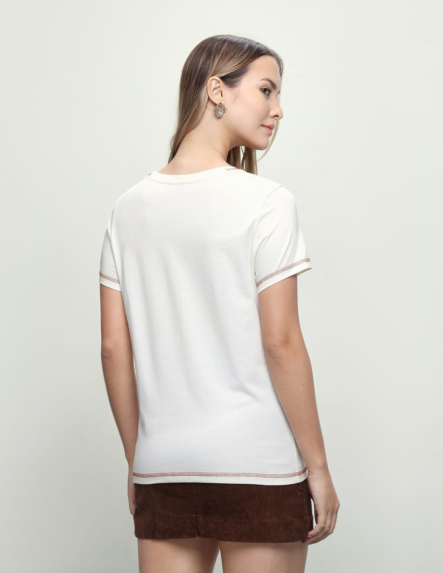 Brand Embroidered Regular Fit T-Shirt Off White - U.S. Polo Assn. India | Large