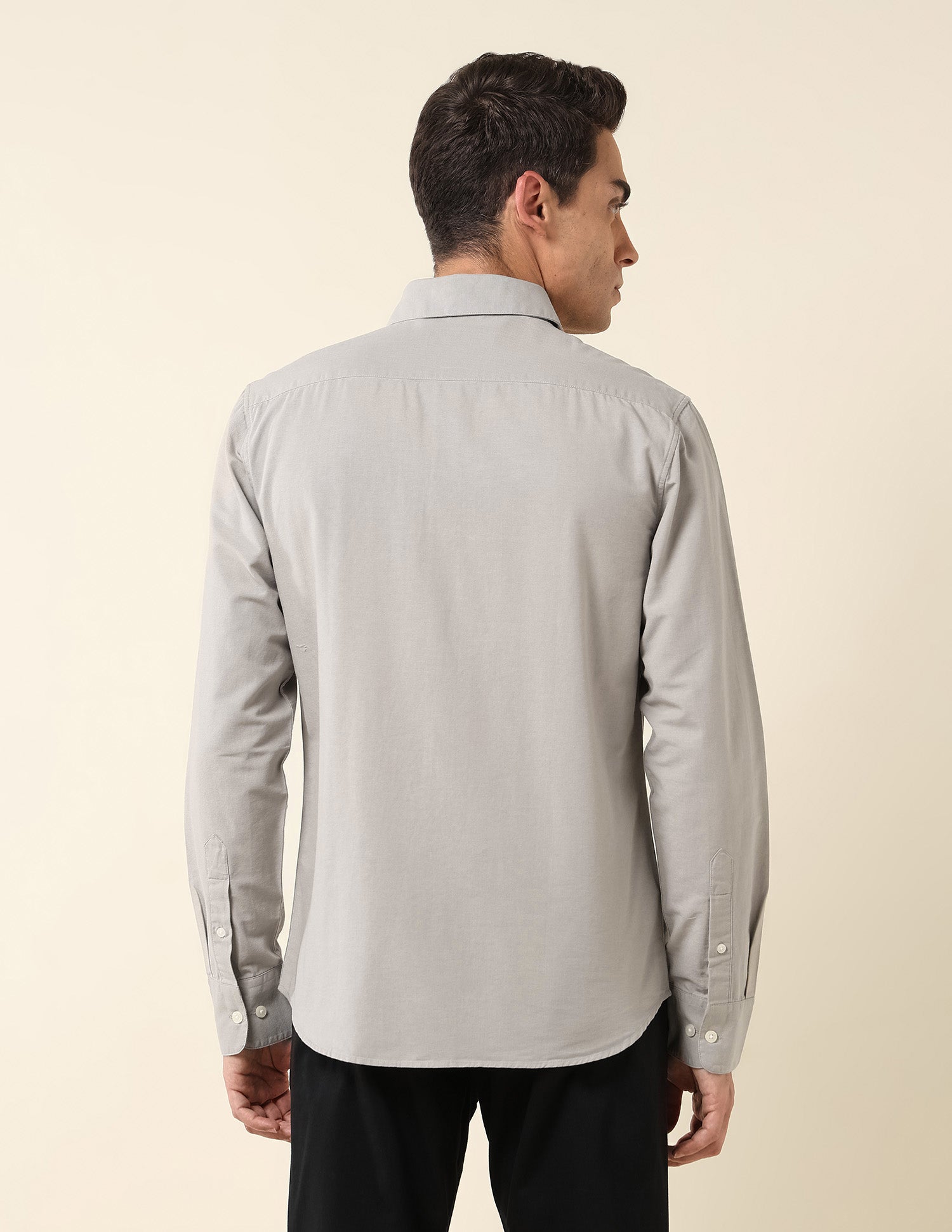 Pure Cotton Twill Shirt Light Grey - U.S. Polo Assn. India | Large