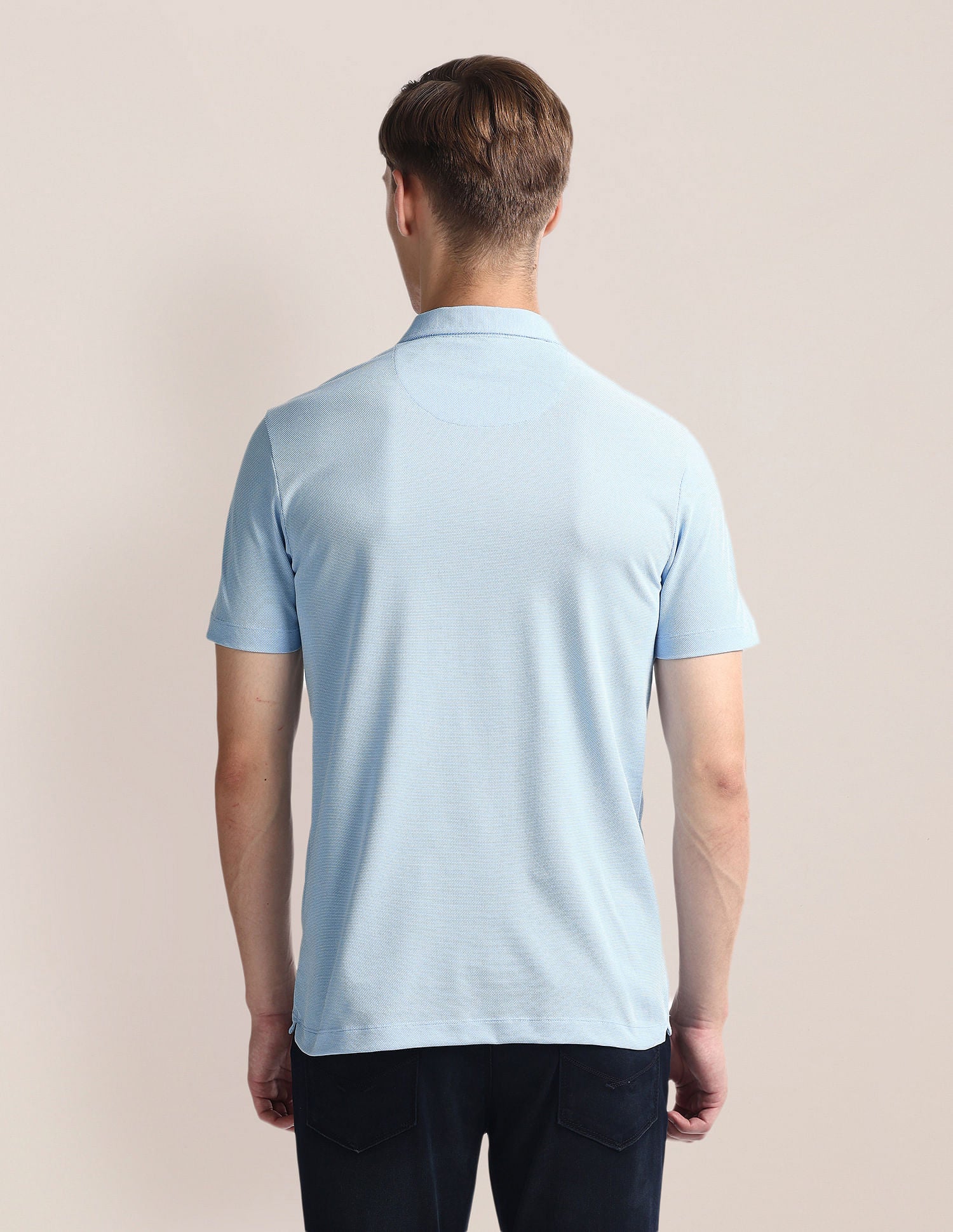 Solid Slim Fit Polo Shirt Blue - U.S. Polo Assn. India | Large