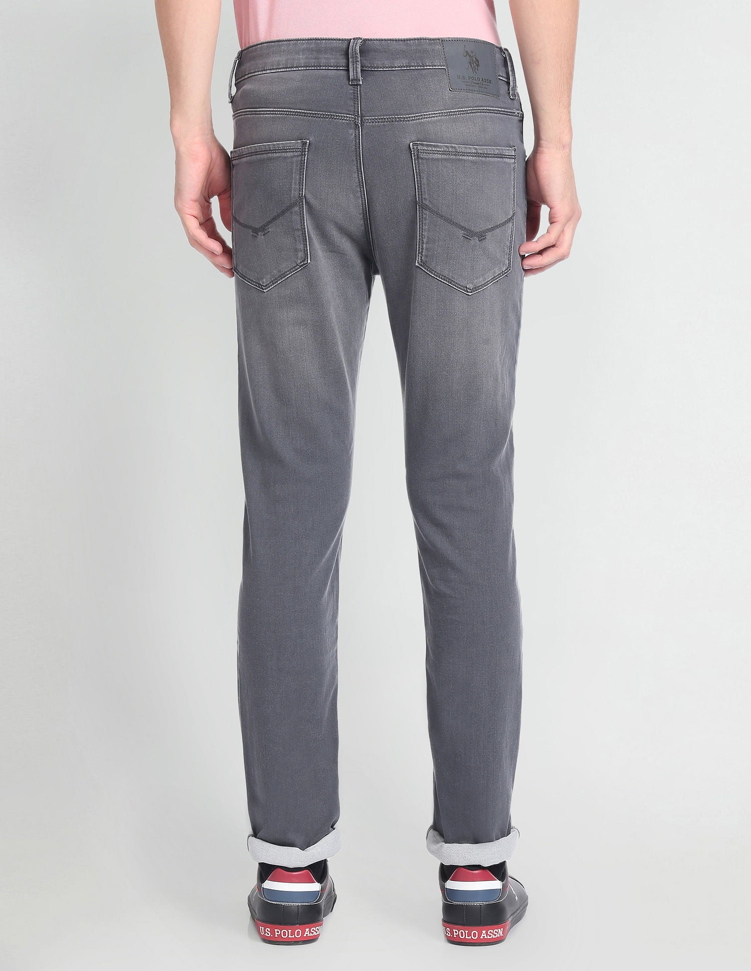 Regallo Skinny Fit Stone Wash Jeans Grey - U.S. POLO ASSN. | Large