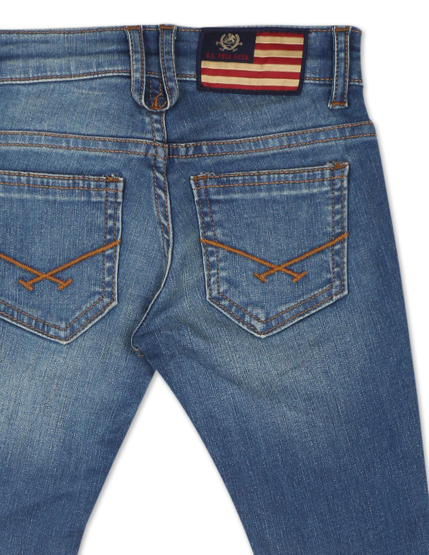Mid Rise Stone Wash Jeans Blue - U.S. Polo Assn. India | Large
