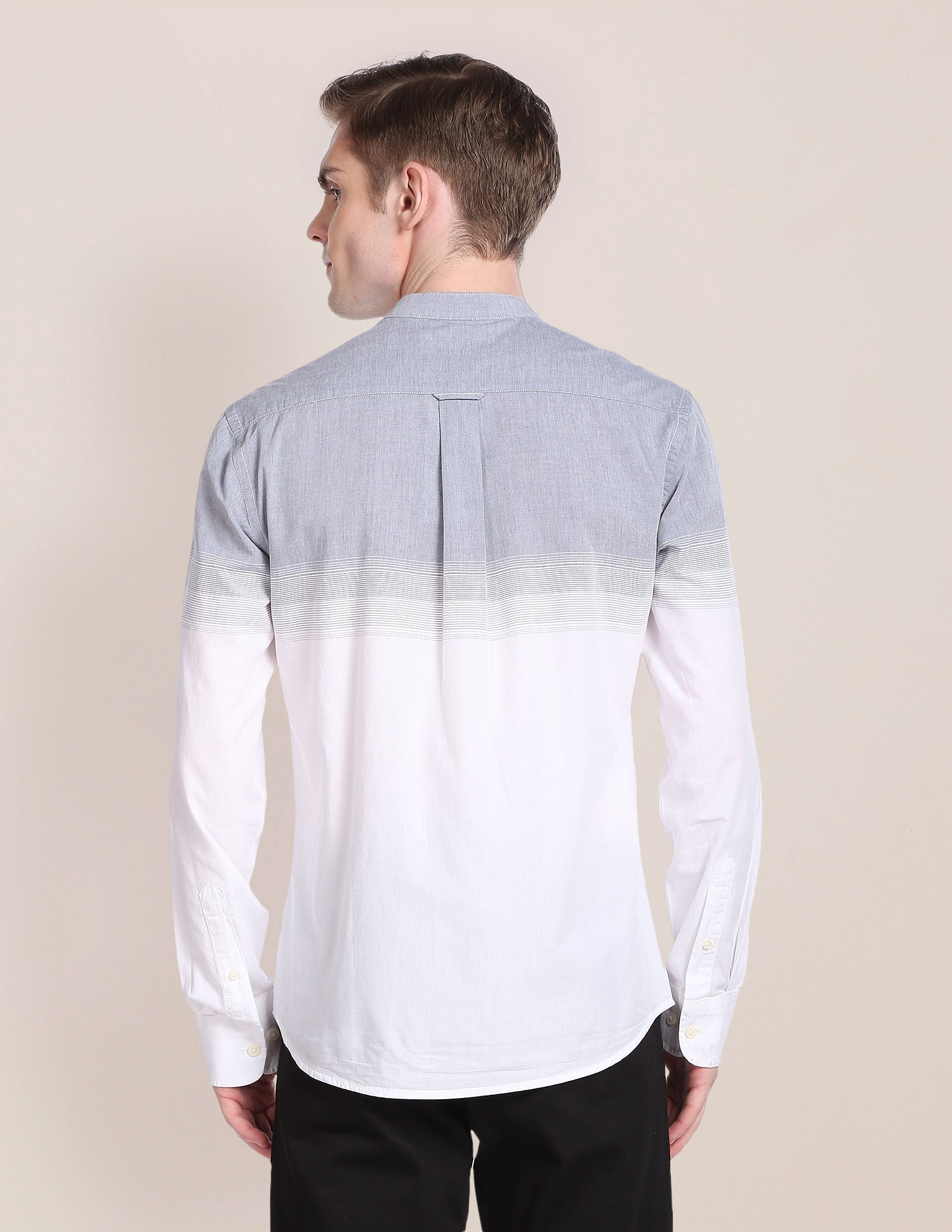 Signature Engineered Stripe Cotton Shirt White - U.S. Polo Assn. India | Large