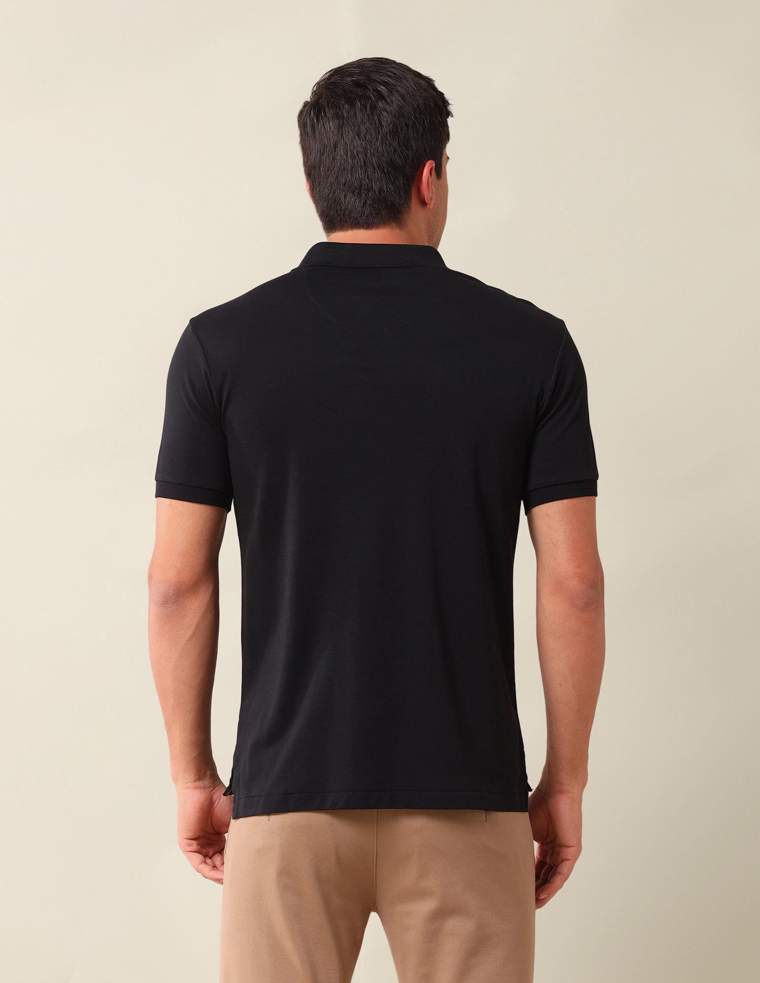 Solid Slim Fit Polo Shirt Black - U.S. Polo Assn. India | Large