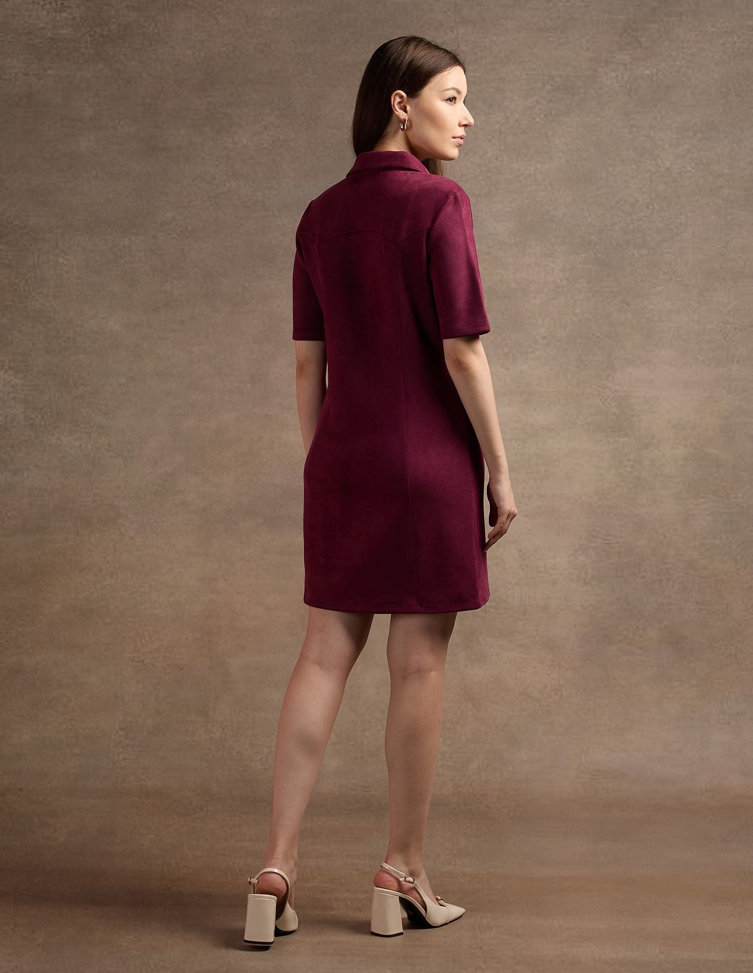 Suede A Line Dress Wine - U.S. POLO ASSN. | Large