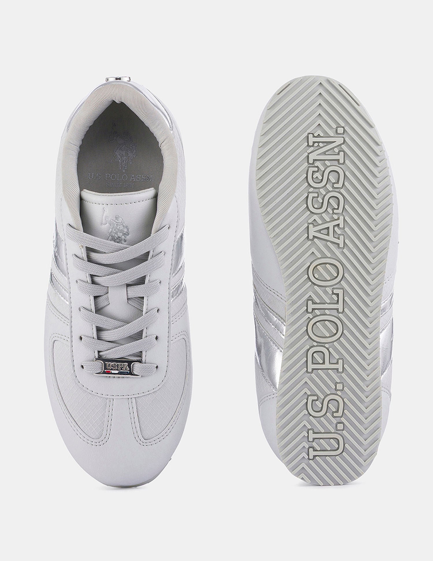 Women Round Toe Nemsy 2.0 Sneakers Silver - U.S. POLO ASSN. | Large