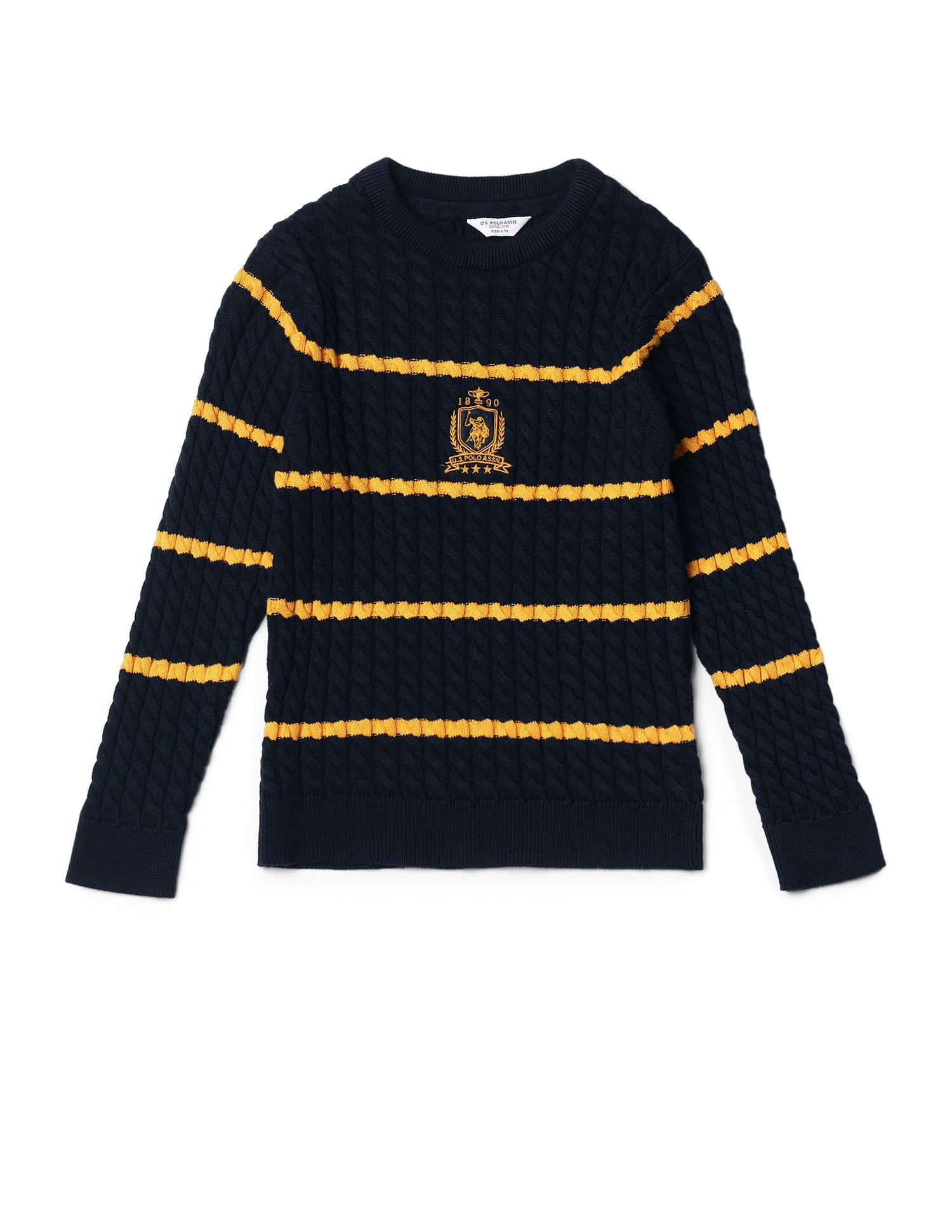 Boys Regular Fit Sweater Navy - U.S. Polo Assn. India | Large