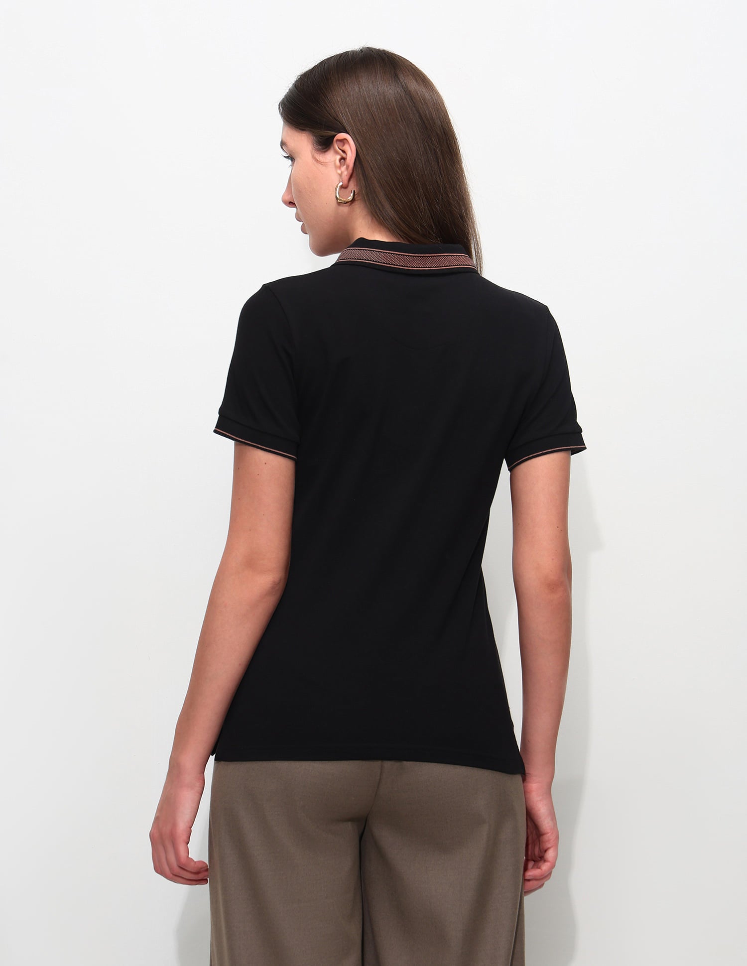 Regular Fit Solid Polo Shirt Black - U.S. Polo Assn. India | Large