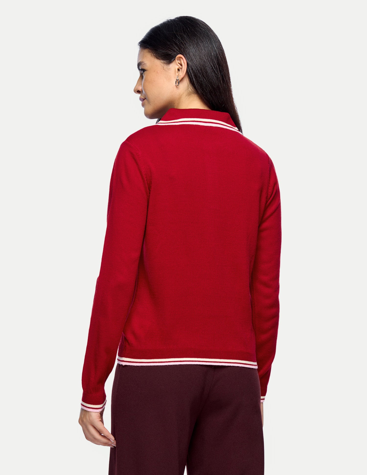 Solid Regular Fit Sweater Red - U.S. Polo Assn. India | Large