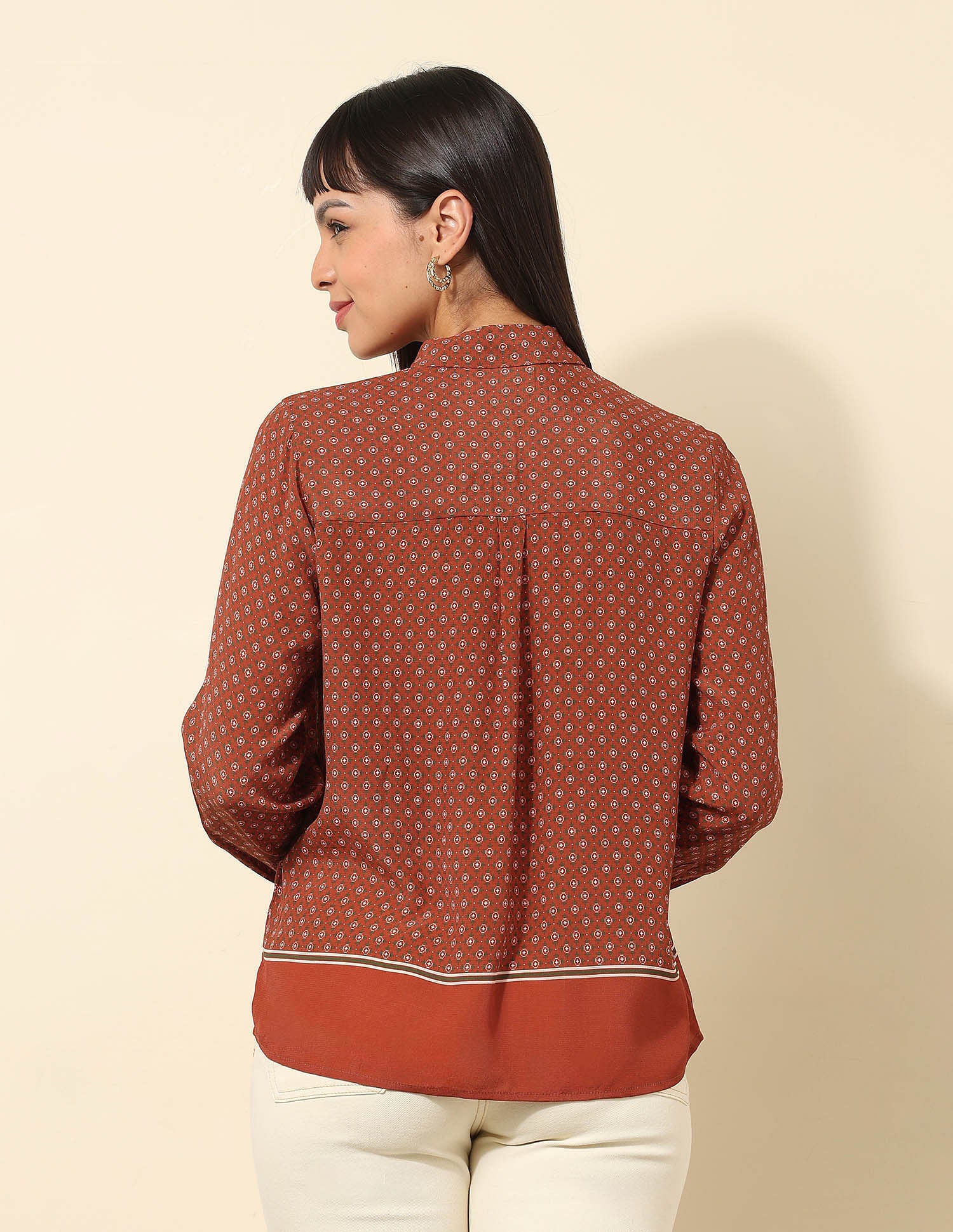 Concealed Placket Geometric Printed Shirt Multi - U.S. POLO ASSN. | Large