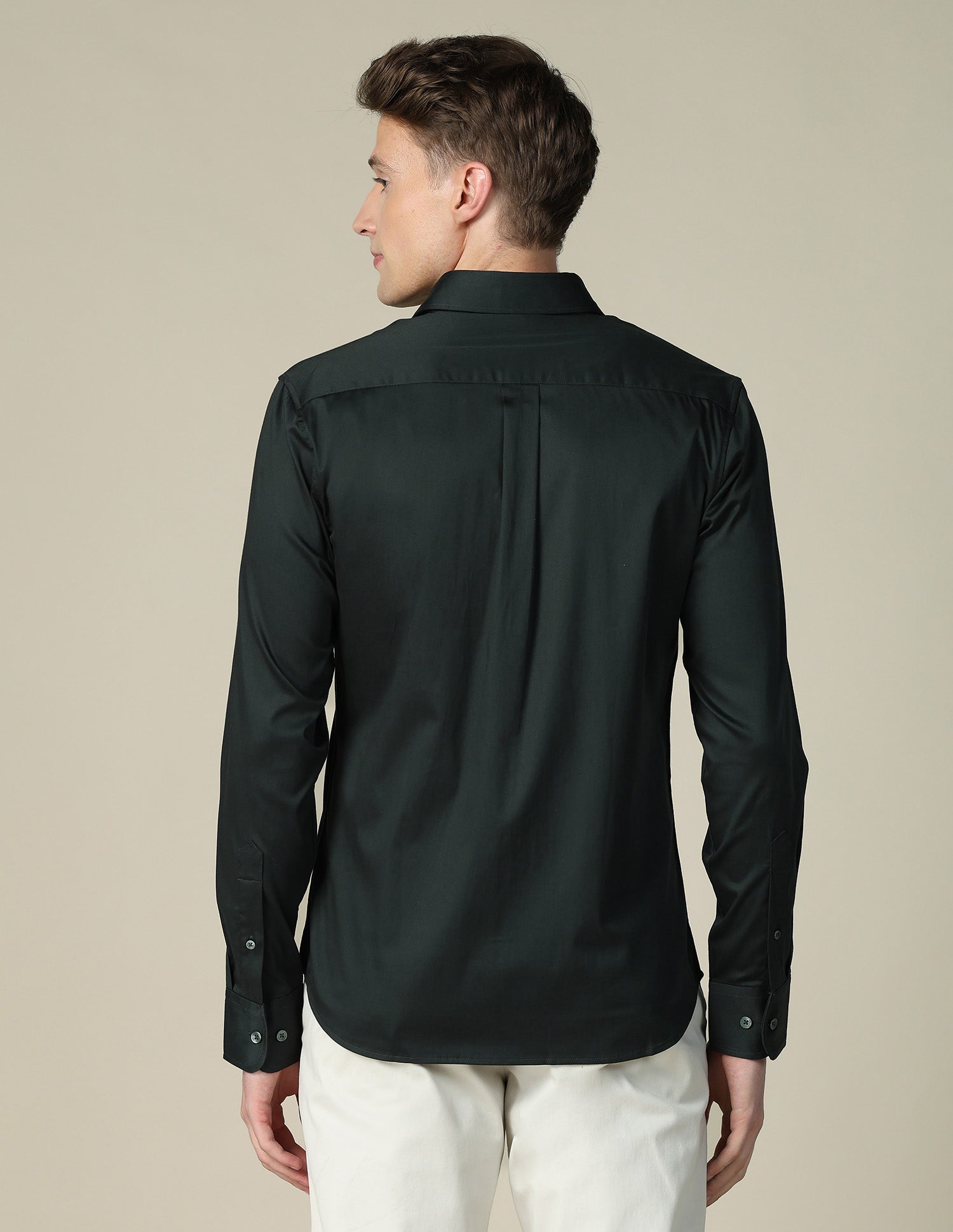 Tailored Fit Satin Shirt Olive - U.S. POLO ASSN. | Large