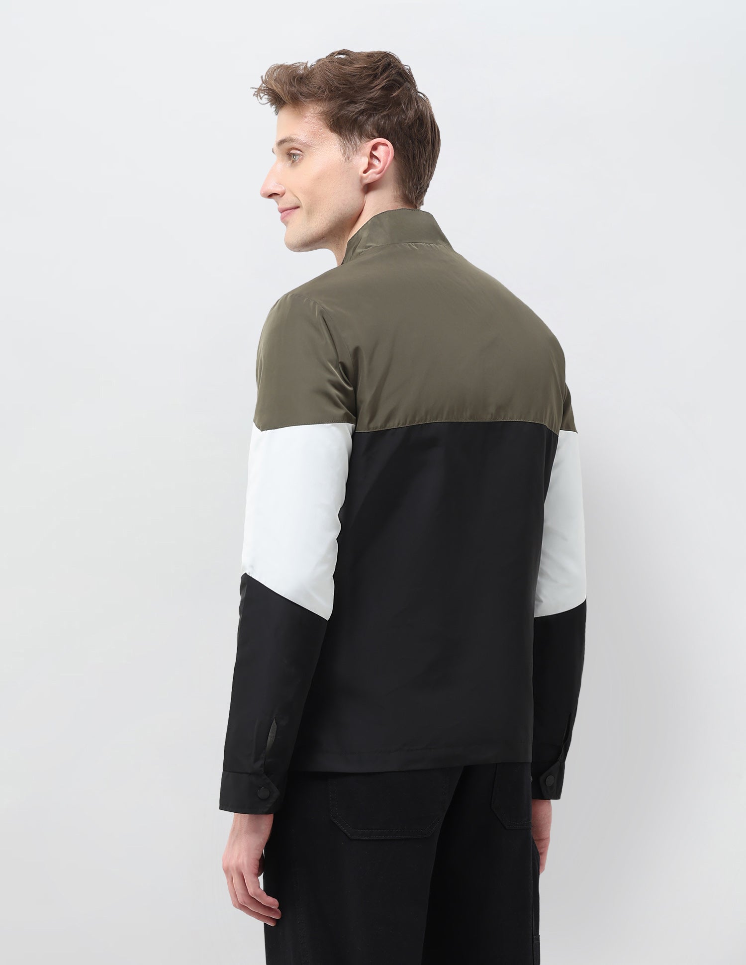 Colour Blocked Windcheater Jacket Olive - U.S. POLO ASSN. | Large