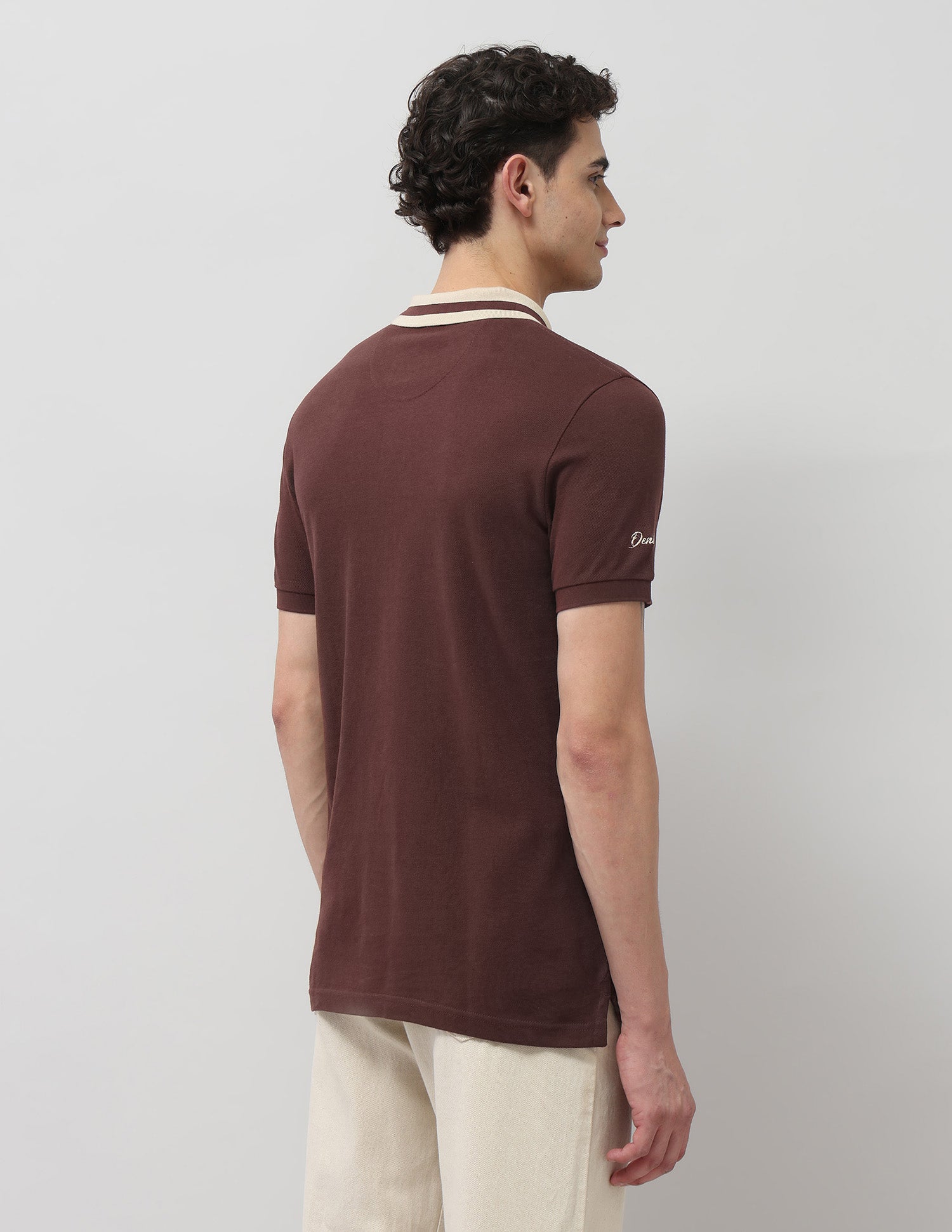 Solid Pure Cotton Polo Shirt Dark Brown - U.S. Polo Assn. India | Large