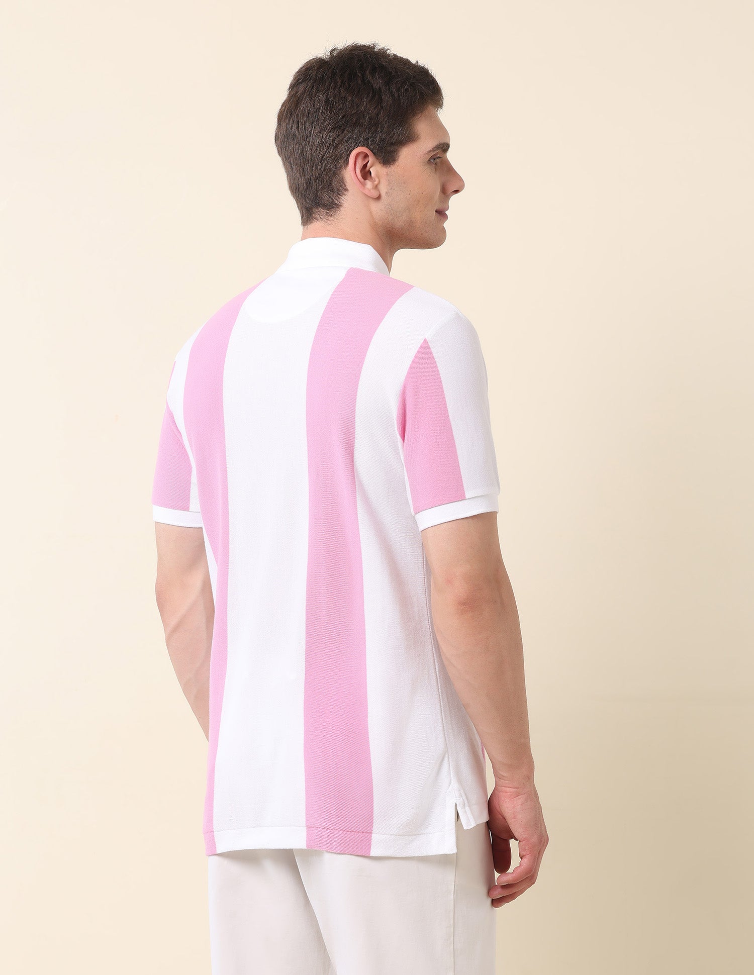 Vertical Striped Summer Splash Polo Shirt Pink - U.S. Polo Assn. India | Large