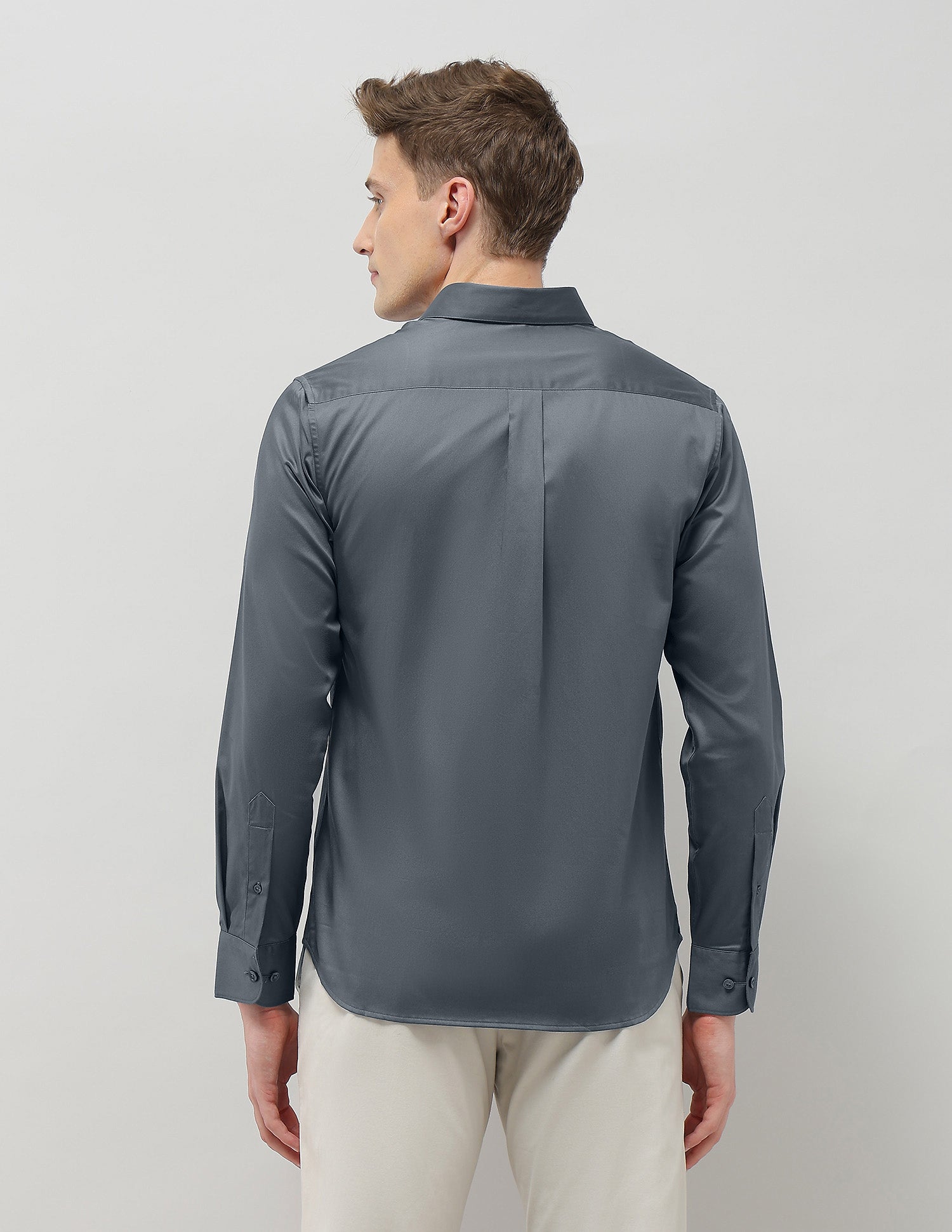 Solid Tailored Fit Shirt Dark Grey - U.S. Polo Assn. India | Large