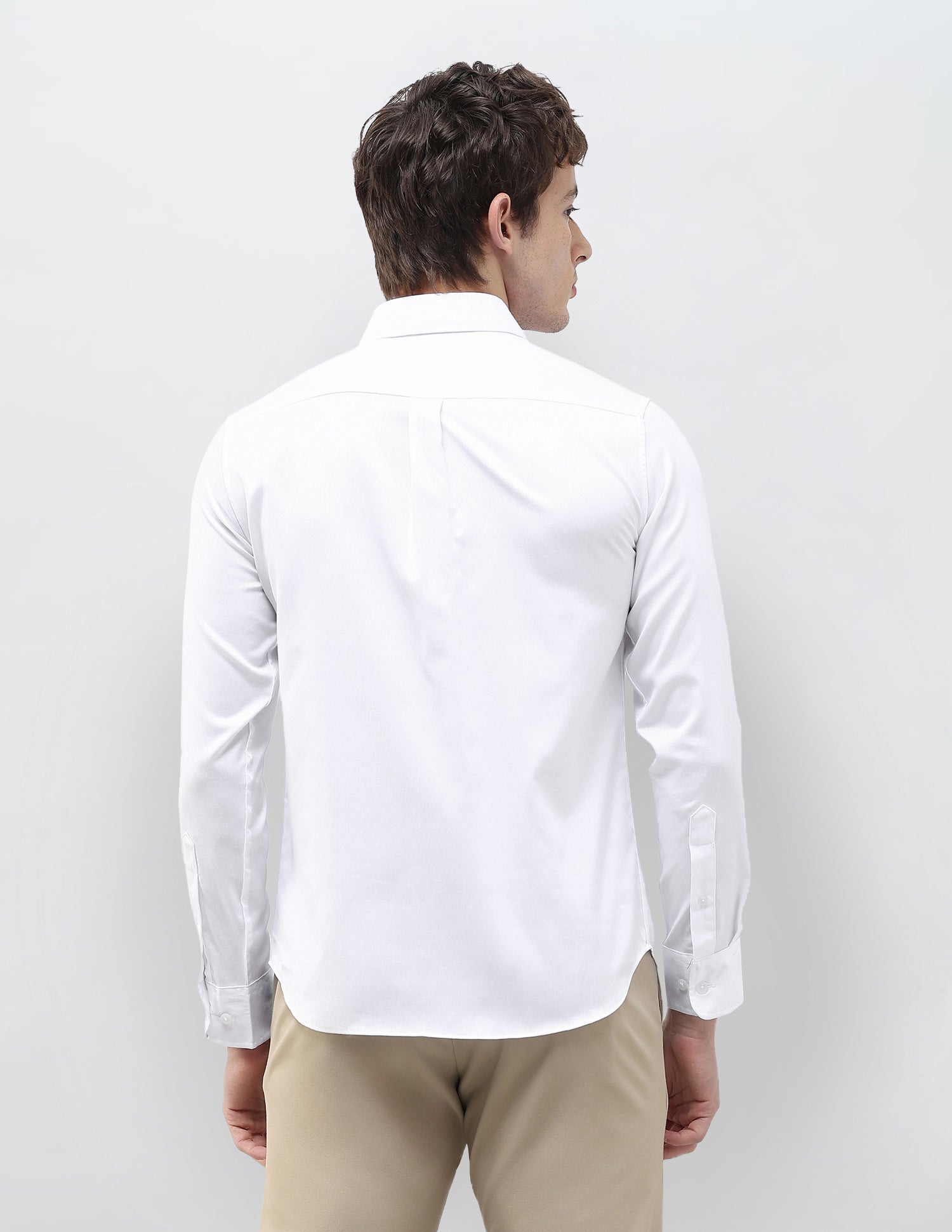 Herringbone Tailored Fit Shirt White - U.S. Polo Assn. India | Large