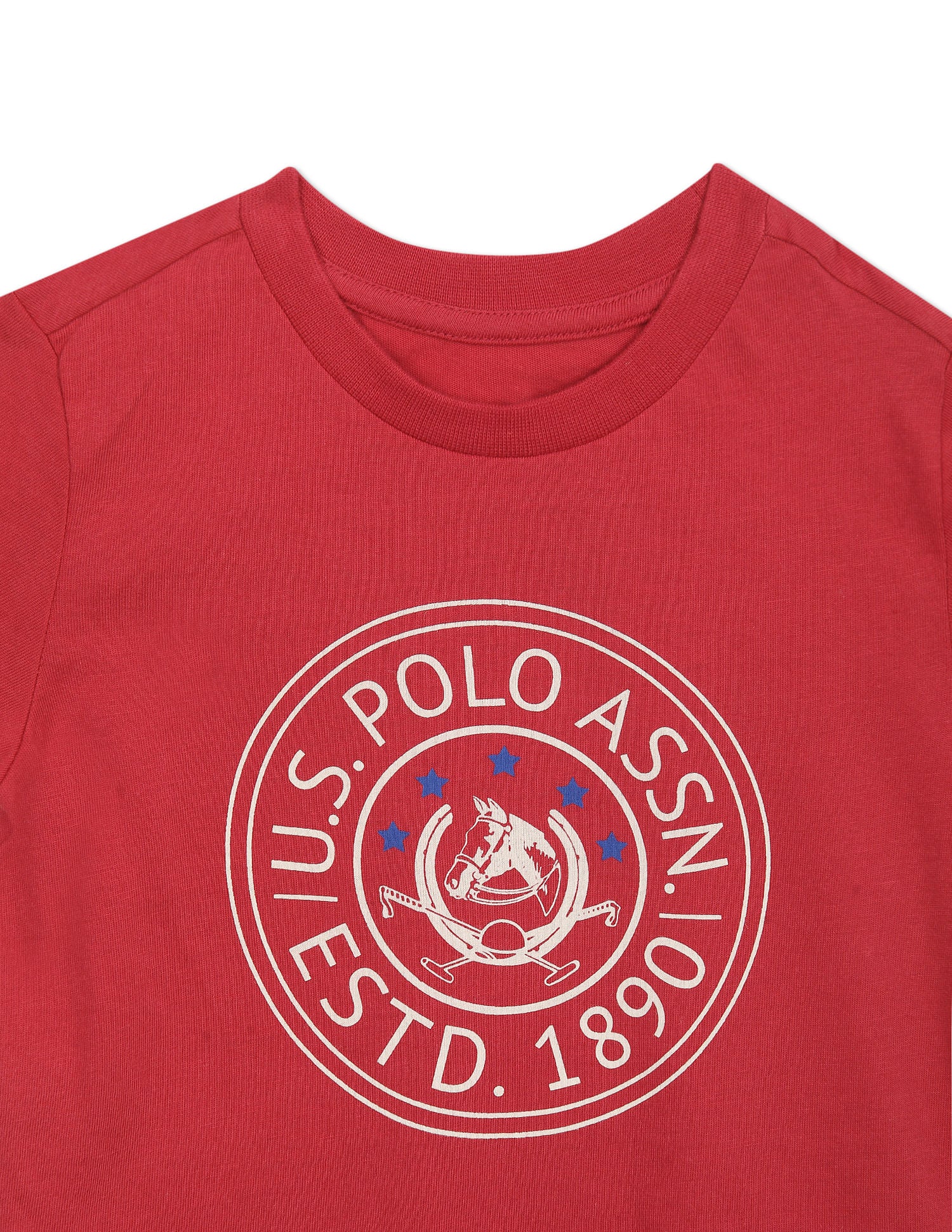 Boys Assorted Cotton Brand Print T-Shirt - Pack Of 2 Red and Black - U.S. POLO ASSN. | Large