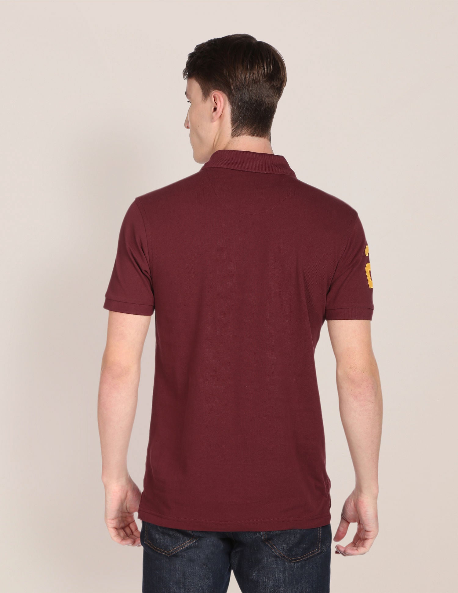 Compact Cotton Logo Polo Shirt Maroon - U.S. POLO ASSN. | Large