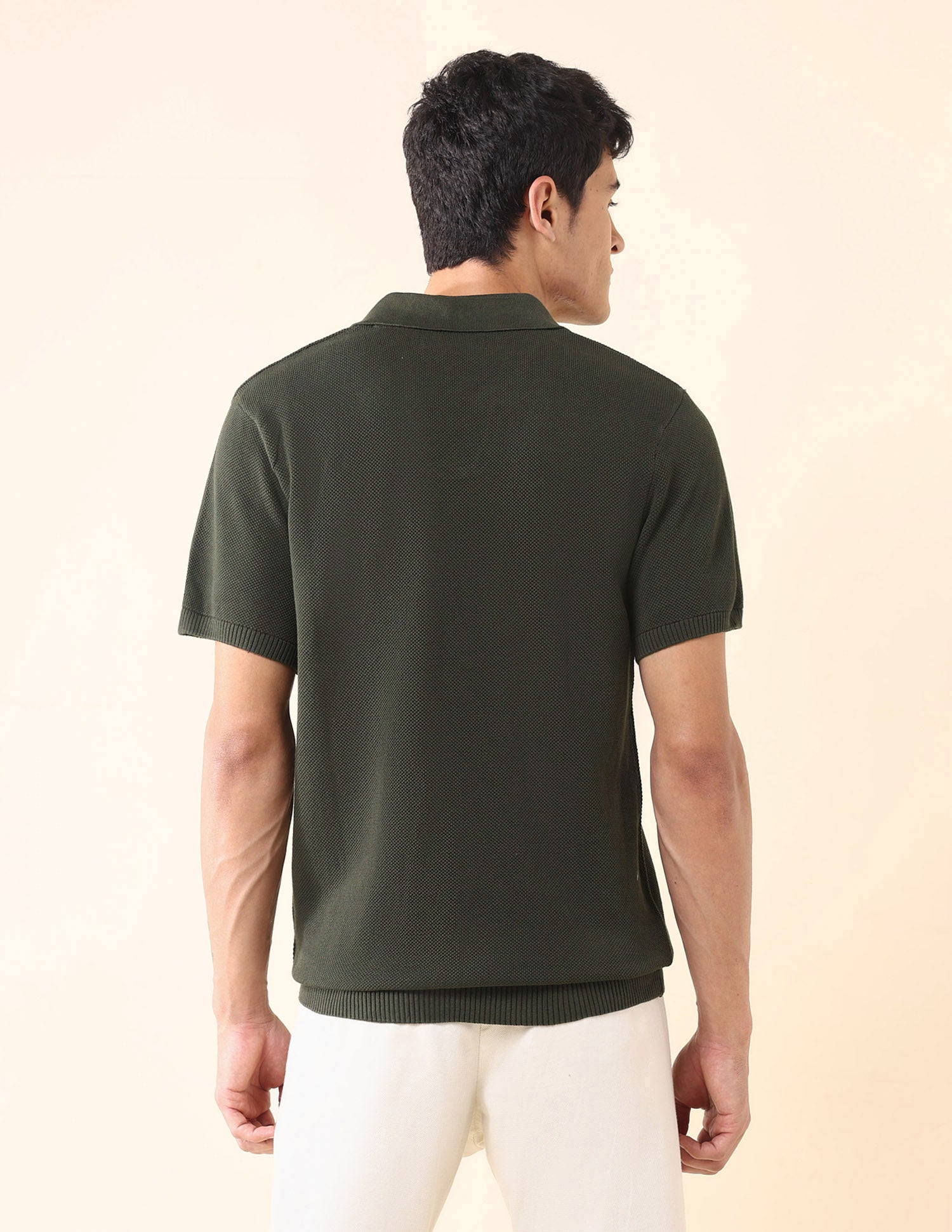 Slim Fit Monochrome Polo Shirt Olive - U.S. Polo Assn. India | Large