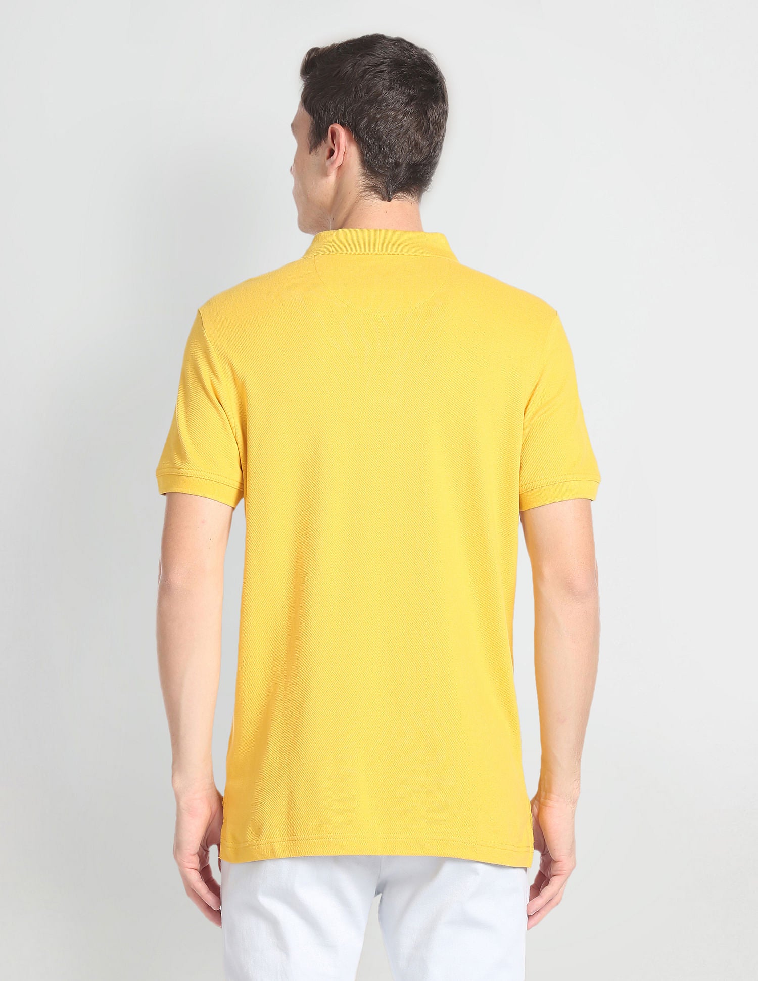 Horizontal Stripe Cotton Polo Shirt Mustard - U.S. POLO ASSN. | Large