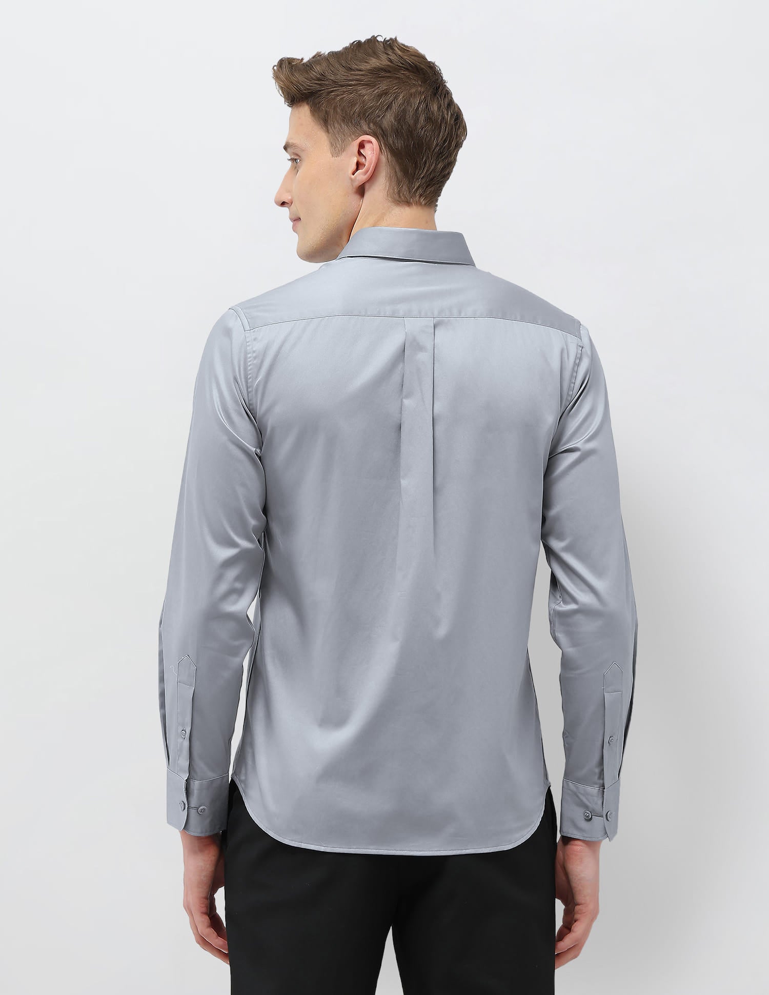 Solid Tailored Fit Shirt Grey - U.S. Polo Assn. India | Large