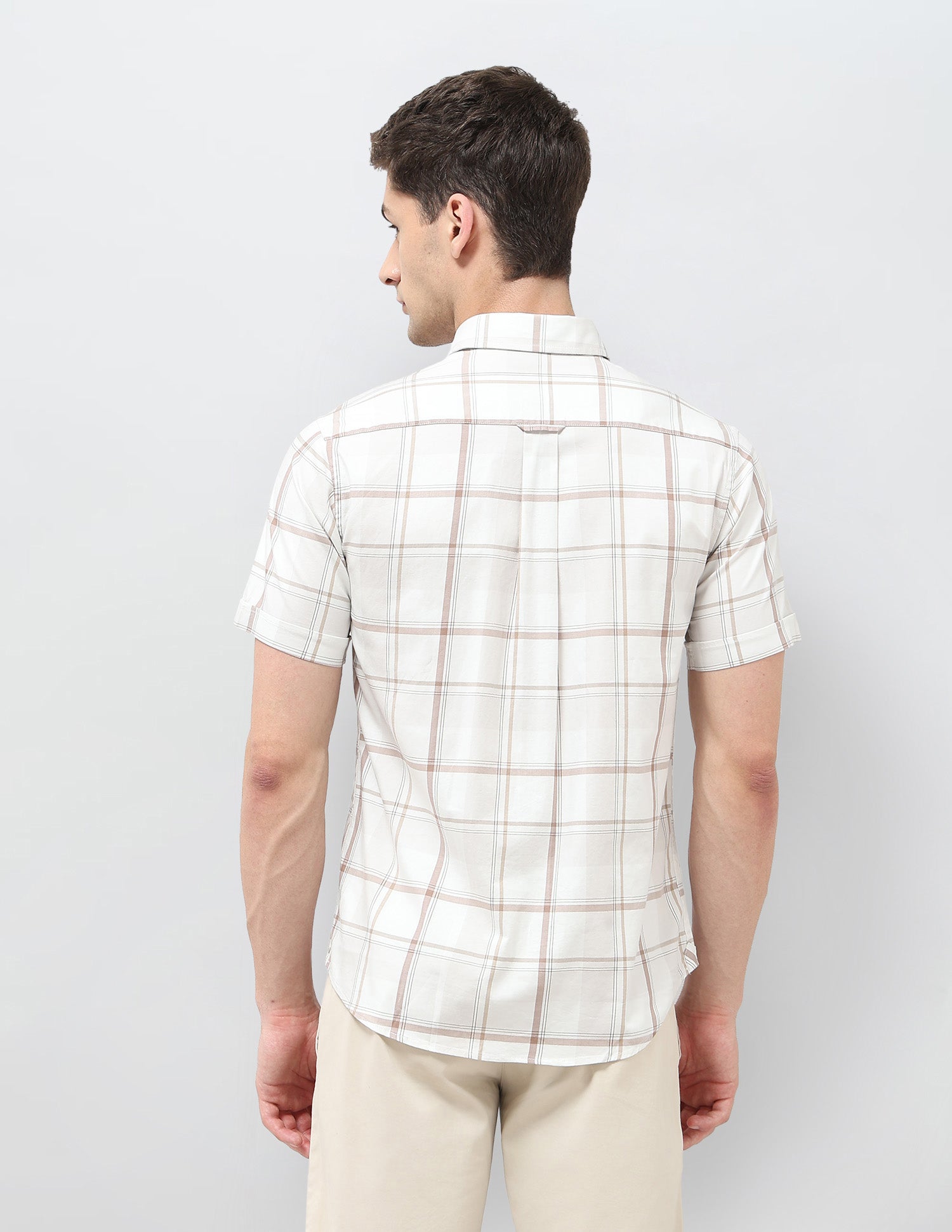Grid Tattersall Checked Twill Shirt Beige - U.S. POLO ASSN. | Large