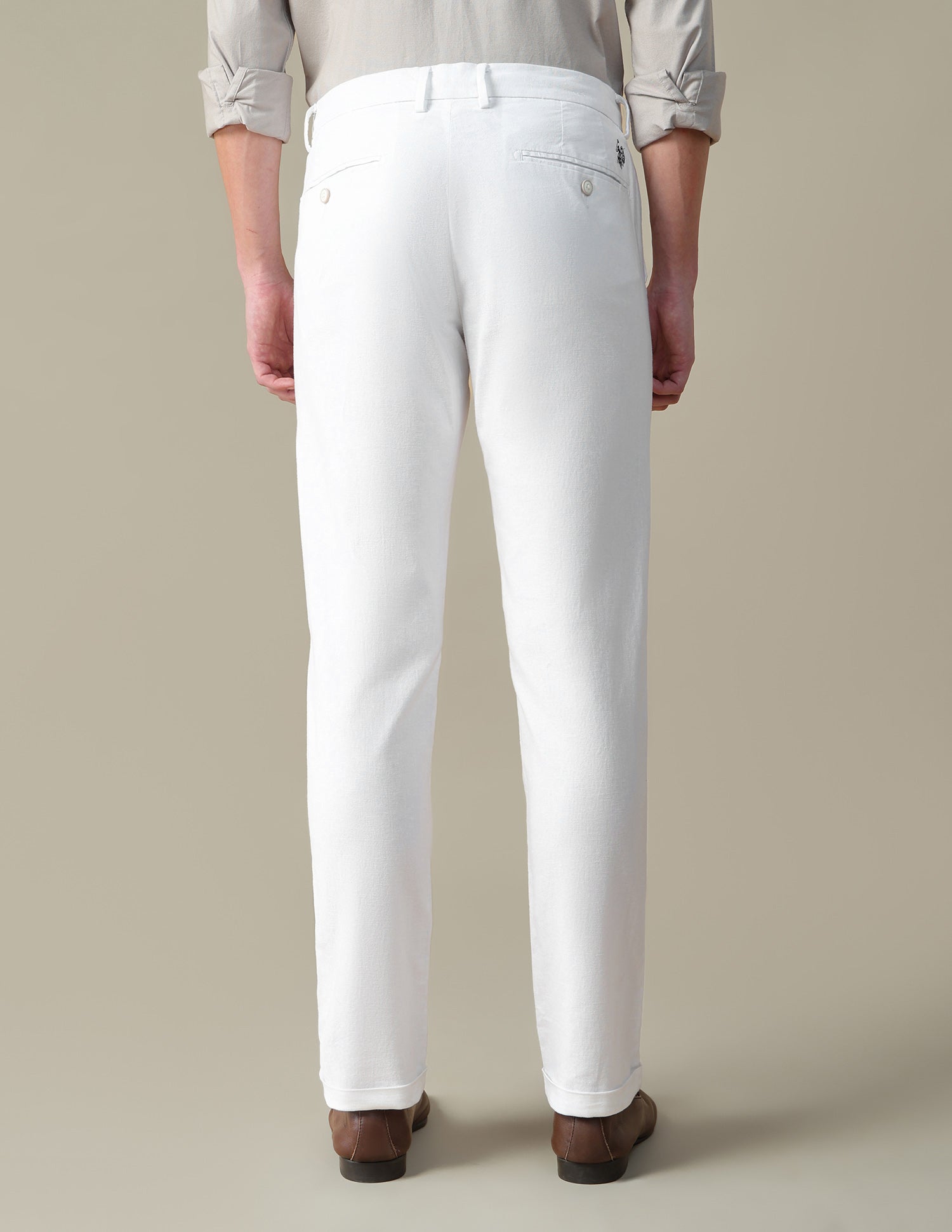 Mid Rise Denver Slim Fit Trousers White - U.S. Polo Assn. India | Large