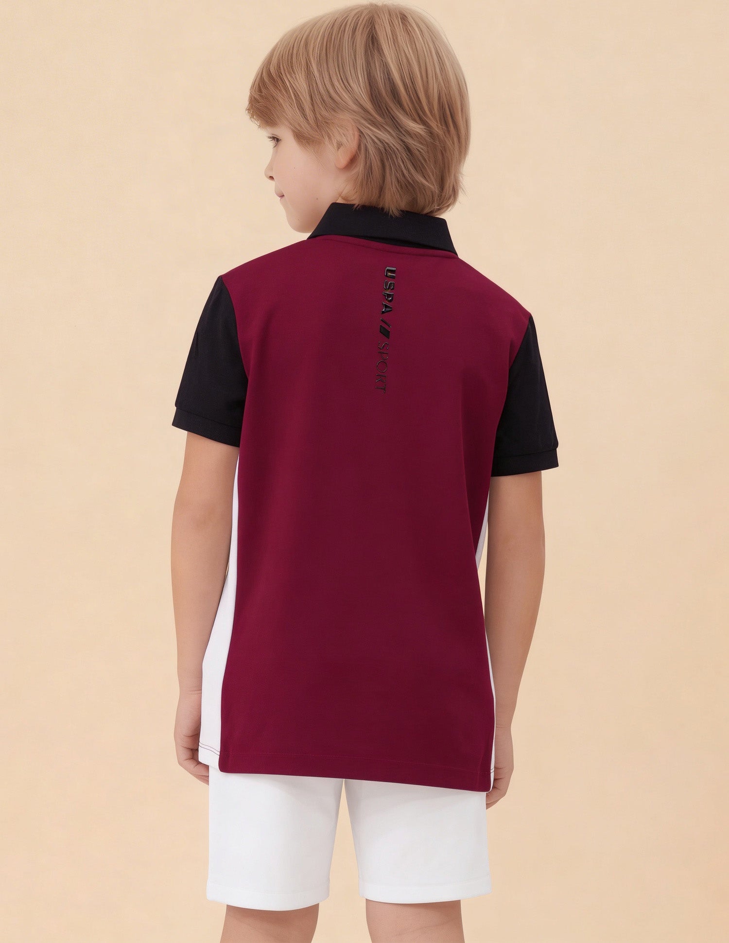 Colour Blocked Regular Fit Polo Shirt Maroon - U.S. Polo Assn. India | Large