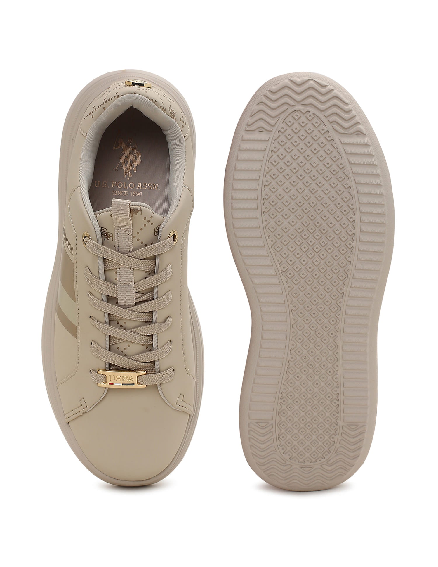 Women Striped Clara 3.0 Sneakers Nude - U.S. Polo Assn. India | Large