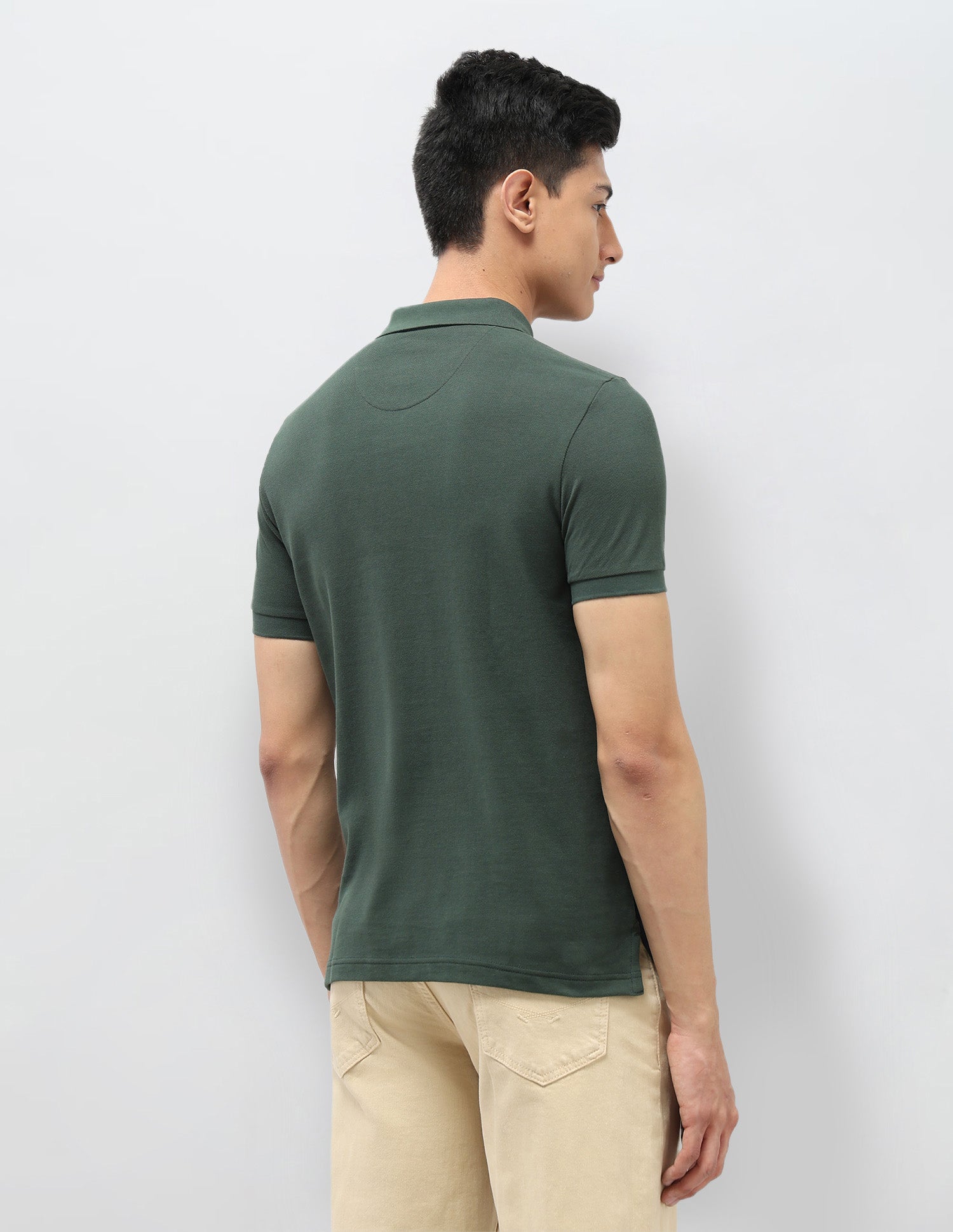 Colourblocked Pure Cotton Polo Shirt Olive - U.S. Polo Assn. India | Large
