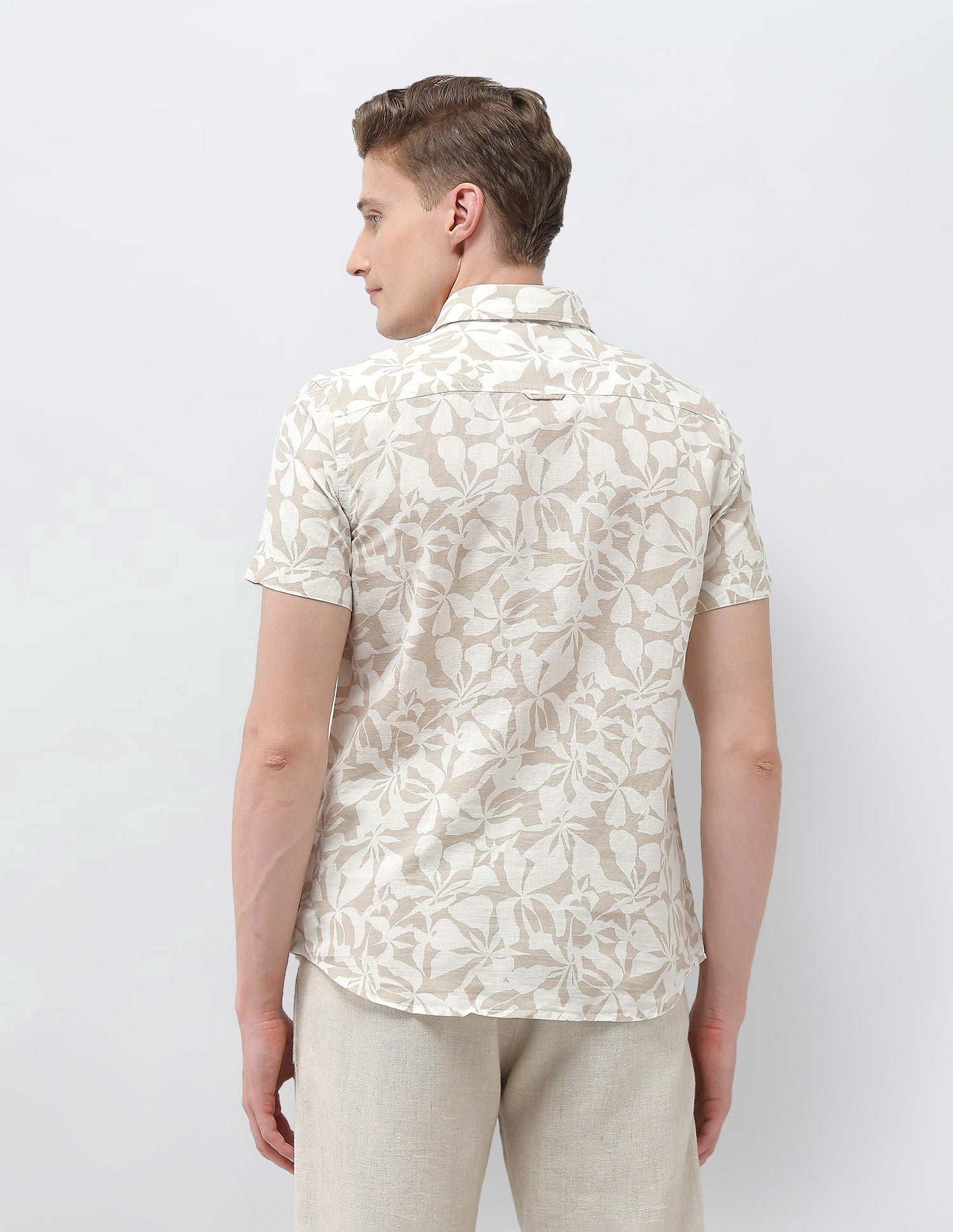 Floral Printed Motel On The Coast Shirt Beige - U.S. Polo Assn. India | Large