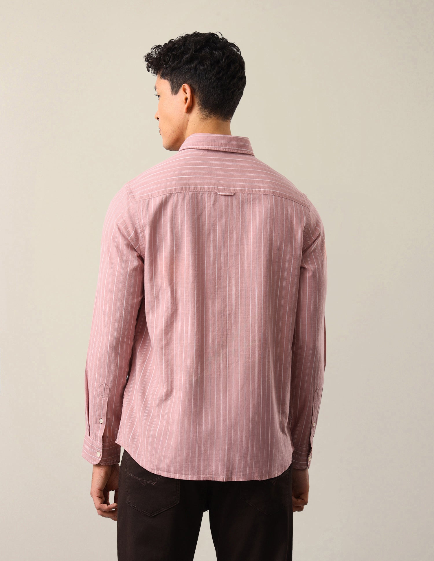 Vertical Striped Regular Fit Shirt Pink - U.S. Polo Assn. India | Large