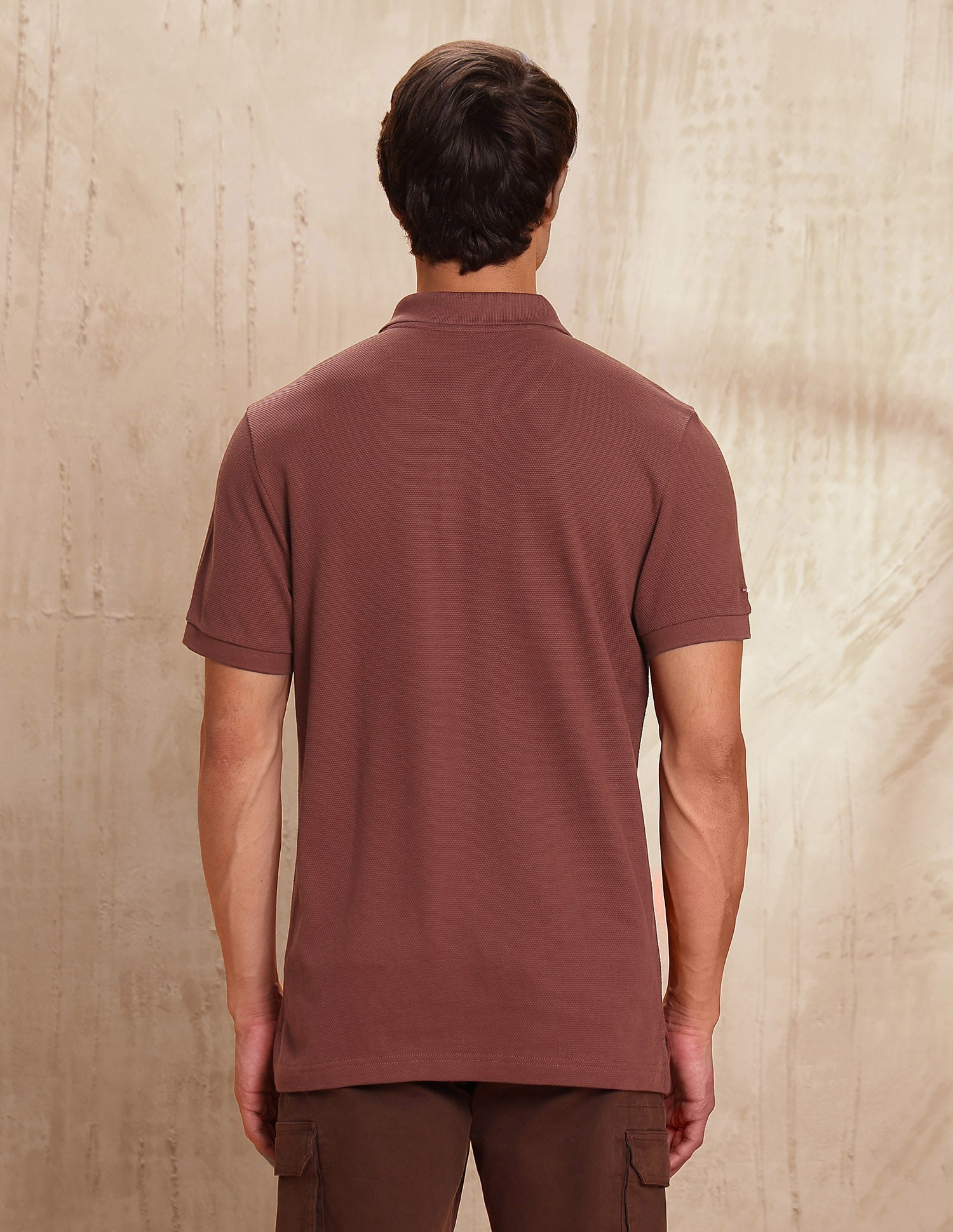 Pure Cotton Textured Polo Shirt Rust - U.S. POLO ASSN. | Large