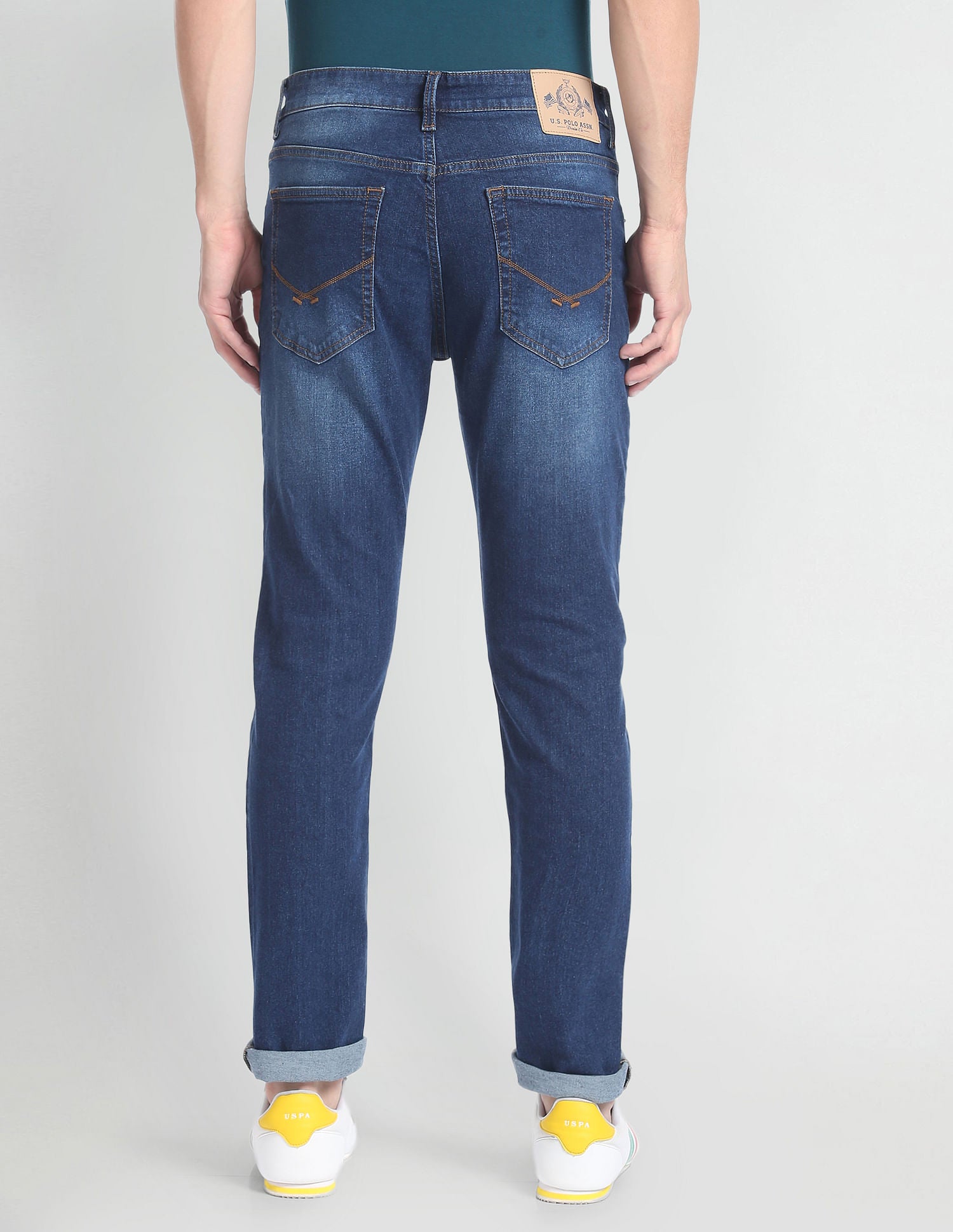 Brandon Slim Tapered Stone Wash Jeans Dark Blue - U.S. Polo Assn. India | Large