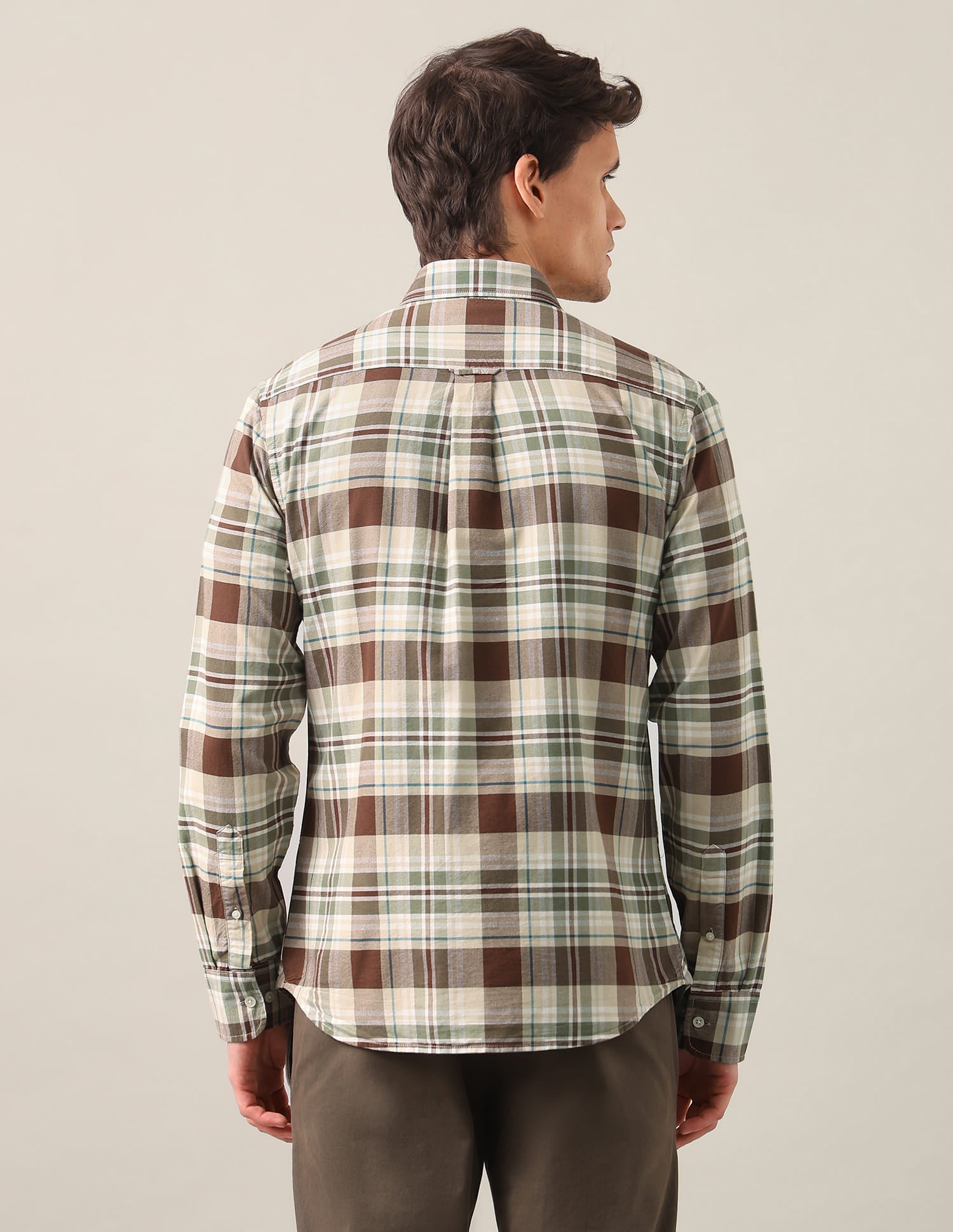 Tartan Checked Oxford Shirt Brown - U.S. Polo Assn. India | Large