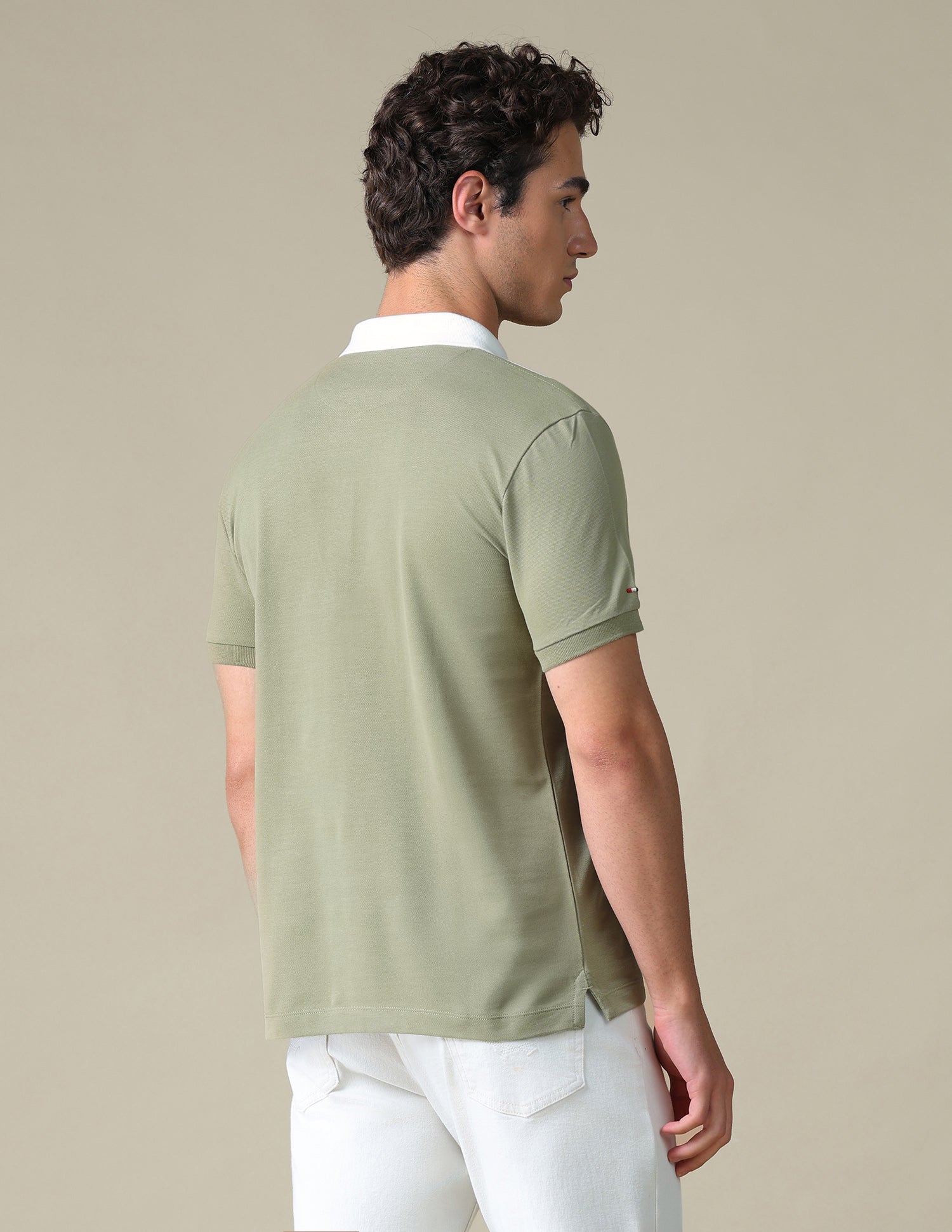 Slim Fit Colour Blocked Polo Shirt Light Green - U.S. Polo Assn. India | Large