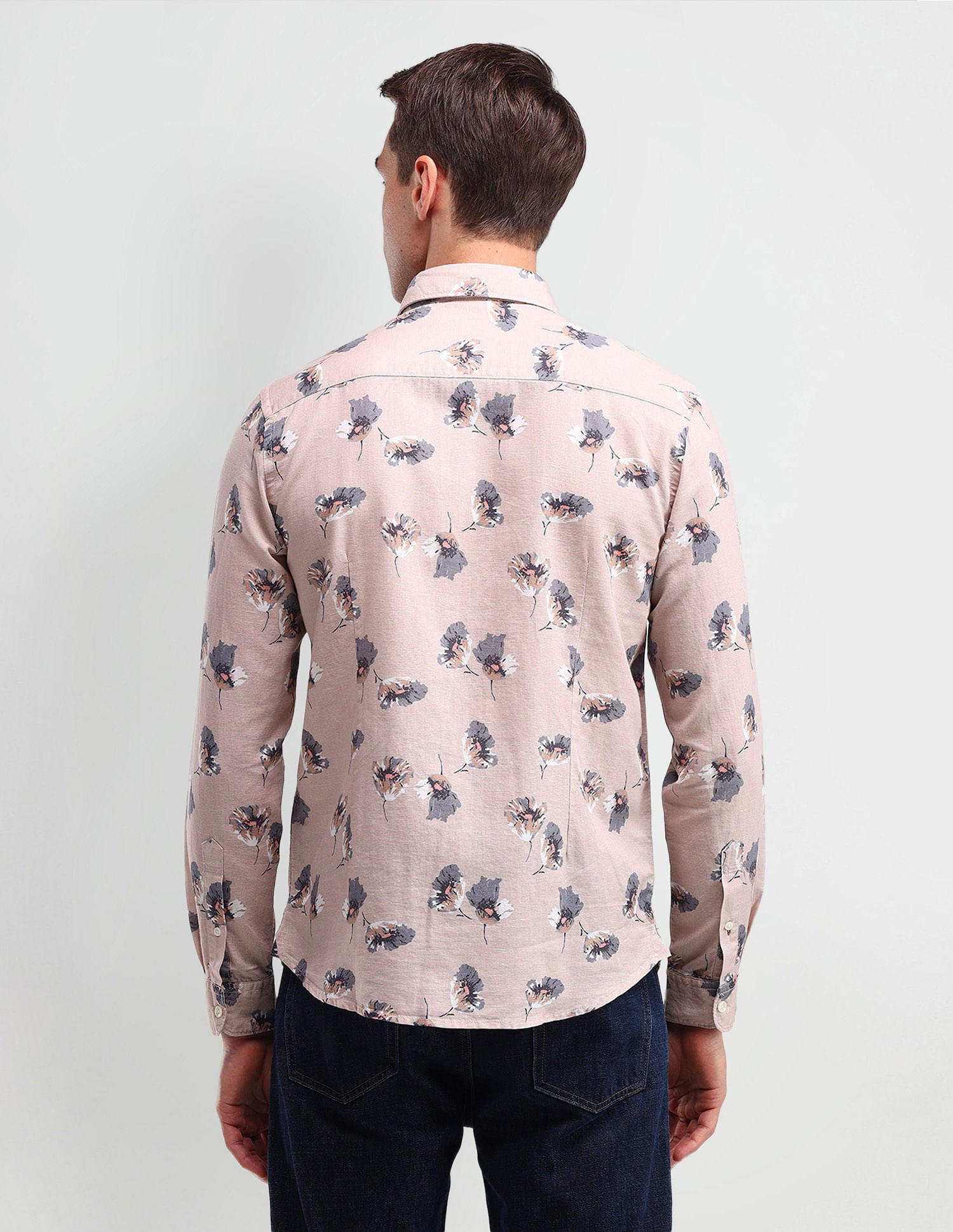 Slim Fit Floral Shirt Light-Grey - U.S. Polo Assn. India | Large
