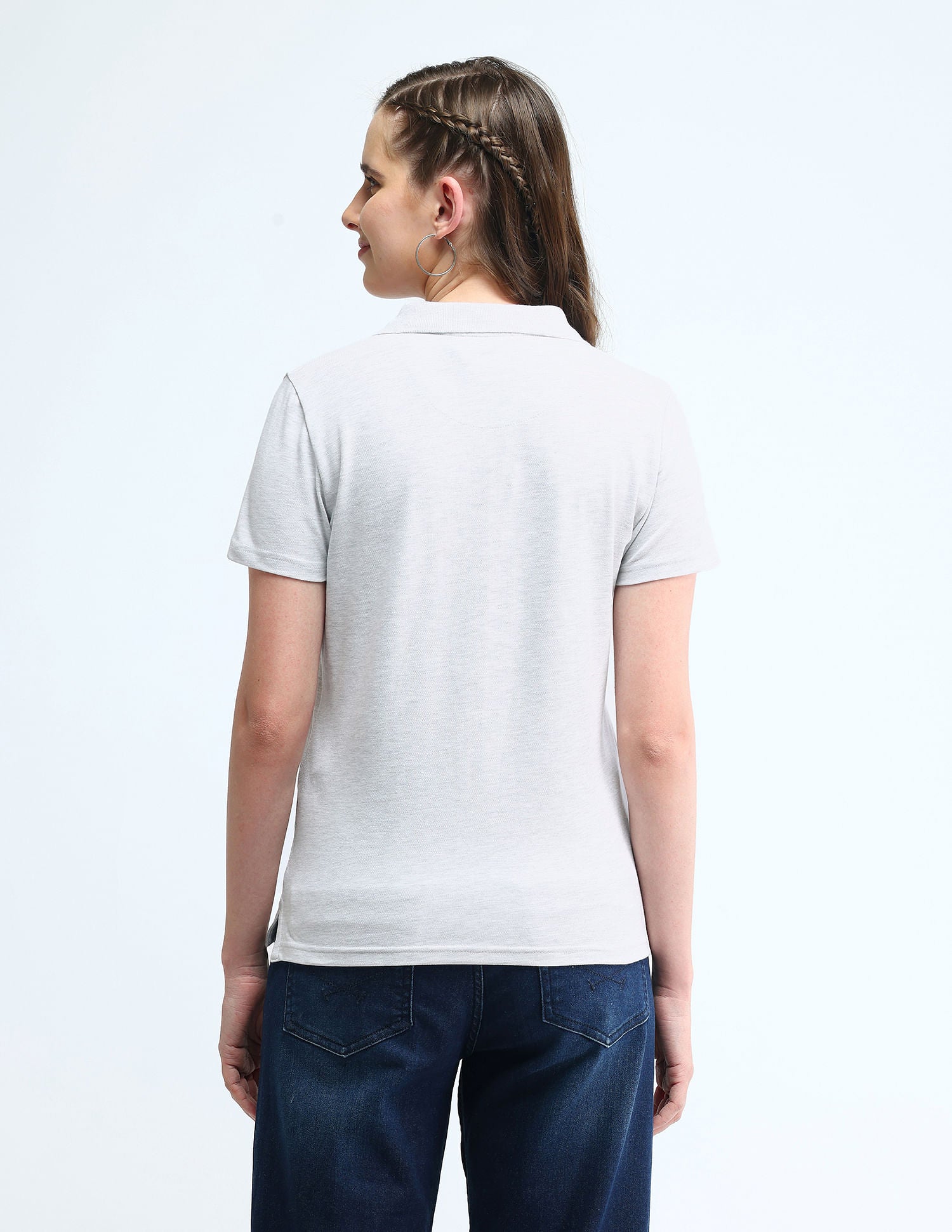 Brand Print Heathered Polo Shirt Grey - U.S. POLO ASSN. | Large