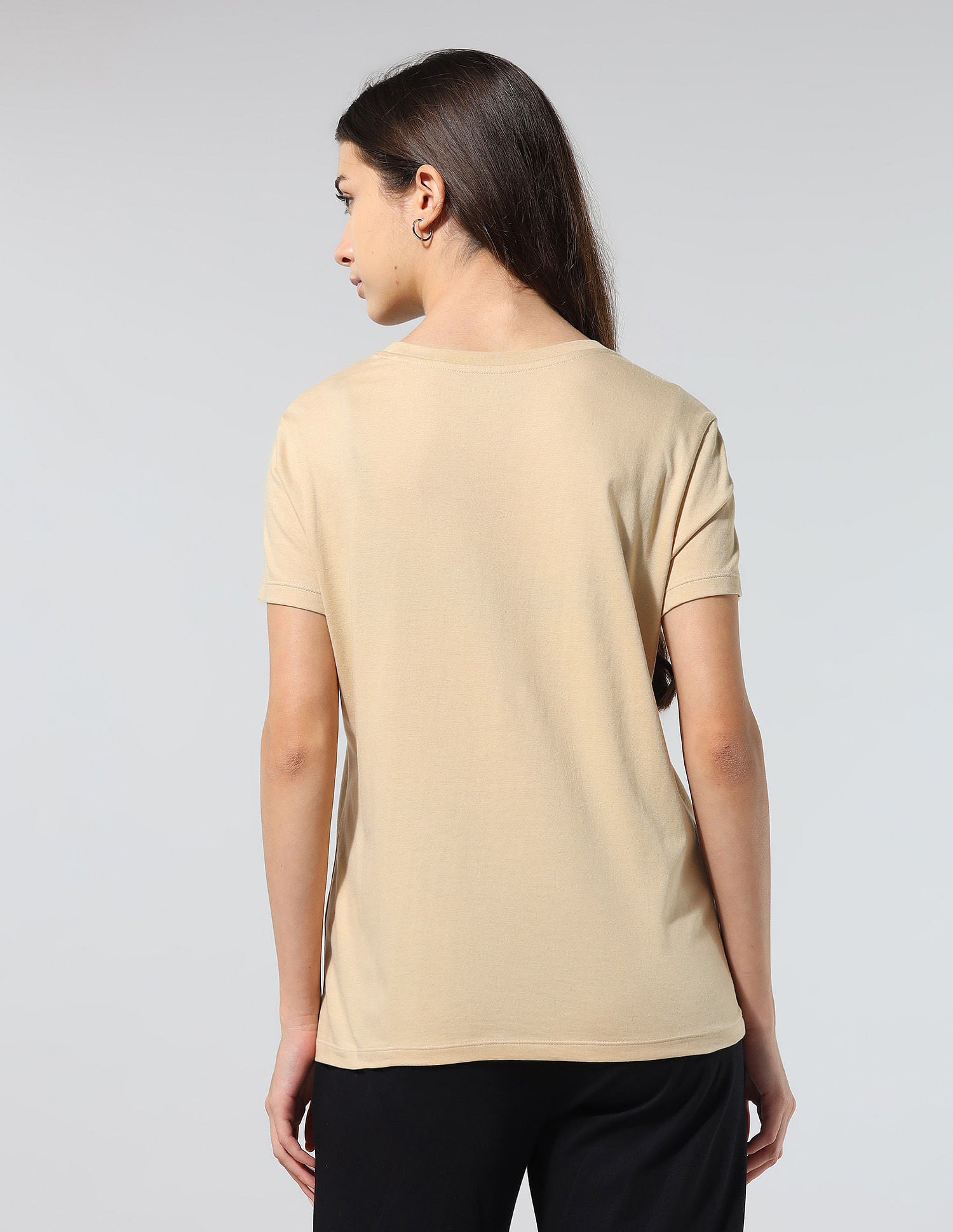 Regular Fit Brand Printed Lounge T-Shirt Beige - U.S. POLO ASSN. | Large