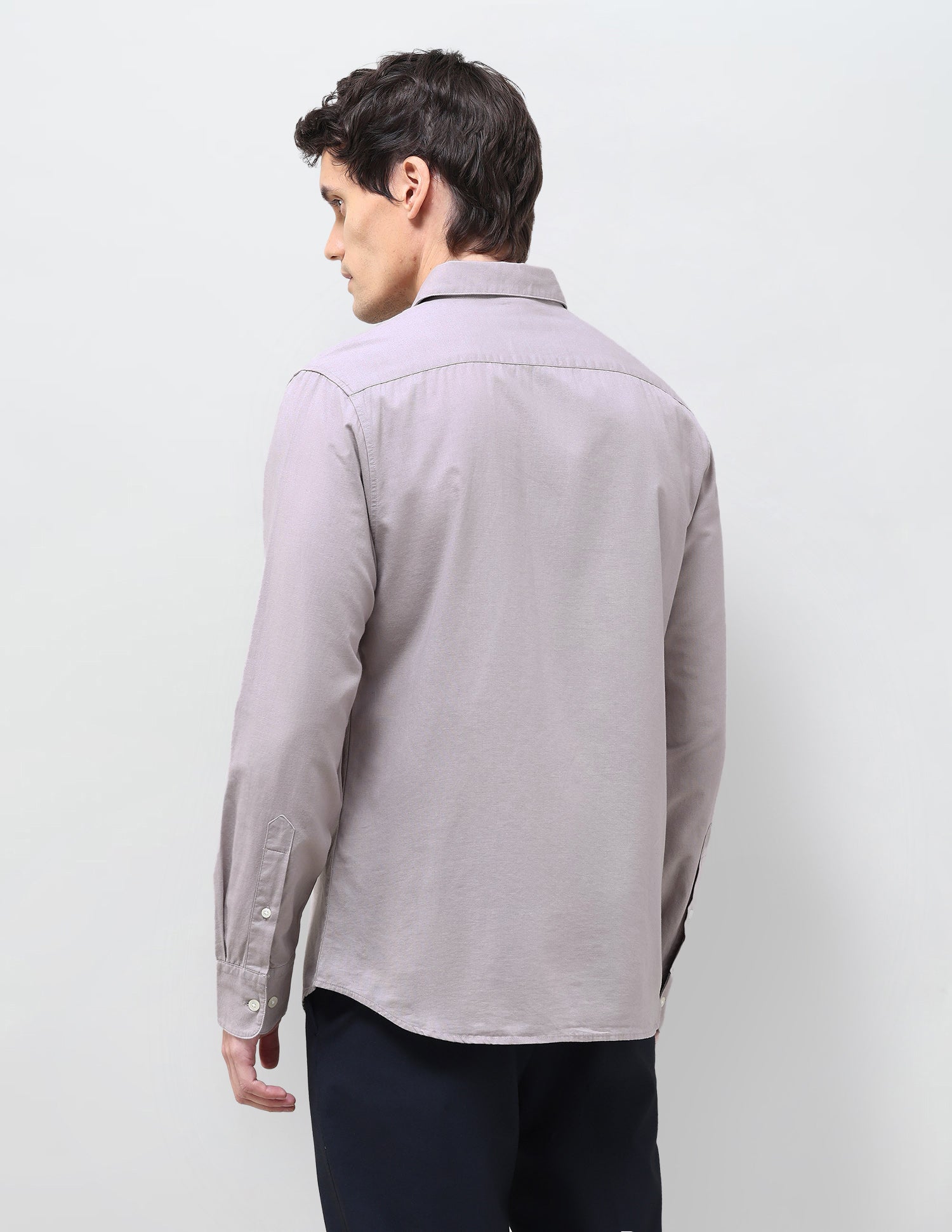Solid Tailored Fit Shirt Light Grey - U.S. Polo Assn. India | Large